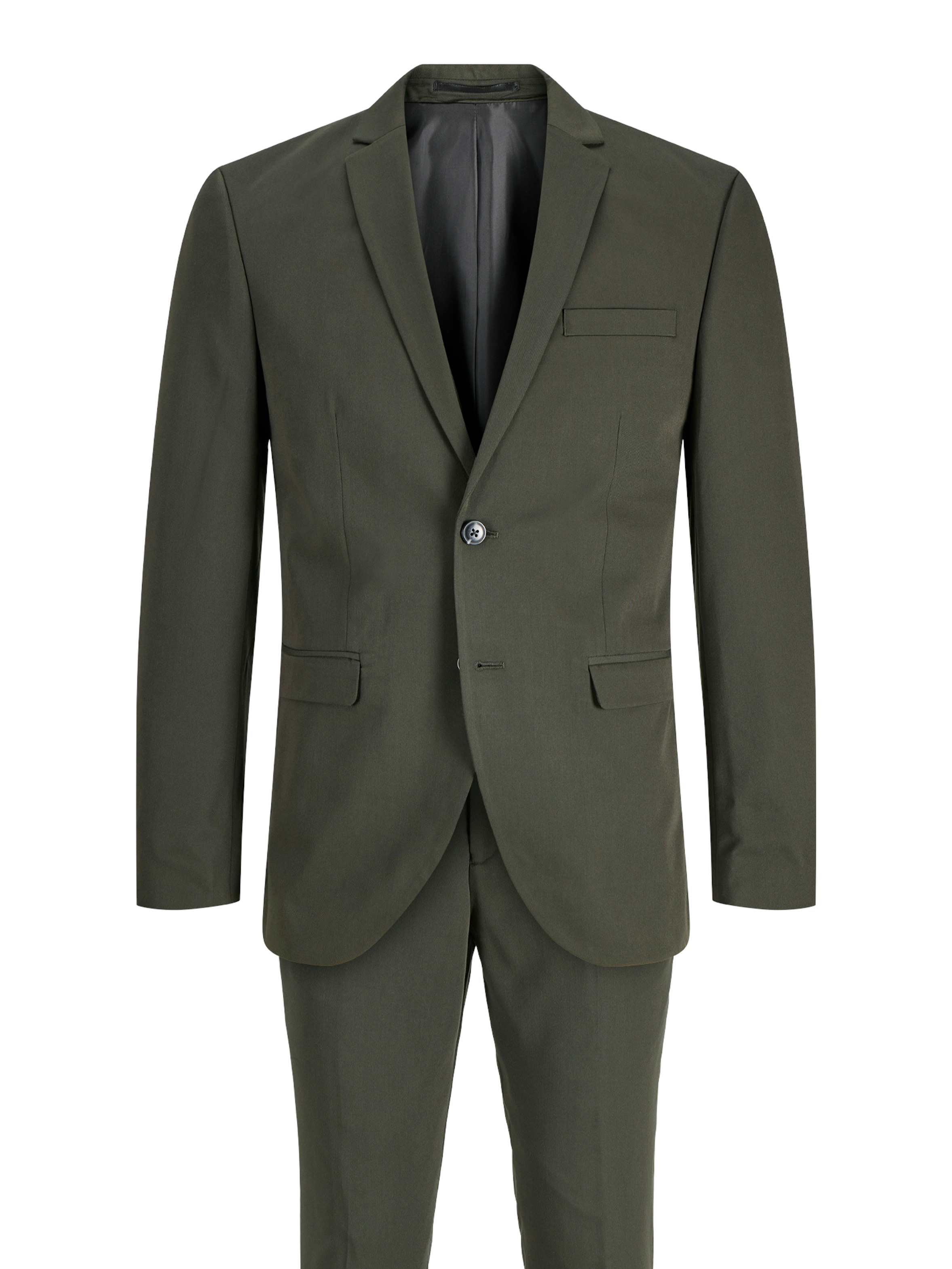 Jack & Jones Anzug »JPRFRANCO Extra schmal, pflegeleicht, stilvoll mit fallendem Revers«, (Packung, 2 tlg.), slim fit, unifarben, modisch, slim fit, Kunstfaser