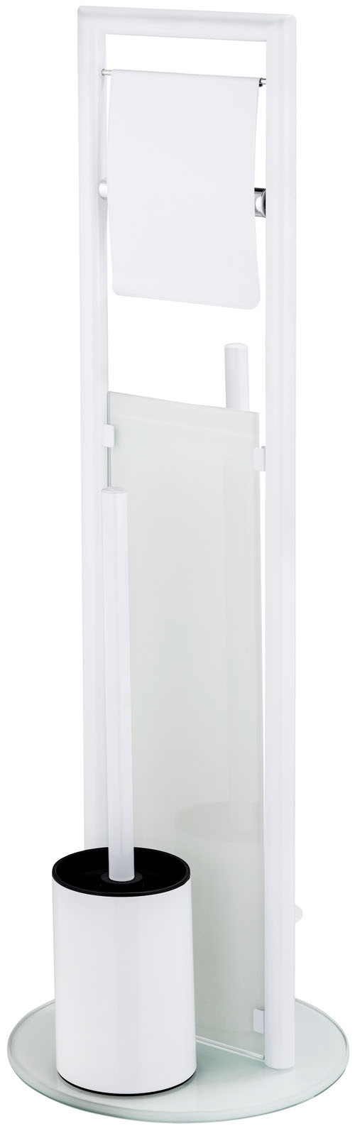 WENKO WC-Garnitur »Ravina« aus Edelstahl | Sicherheitsglas Stand WC-Garnitur, Toilettenpapierhalter, Rollenhalter & WC-Bürste