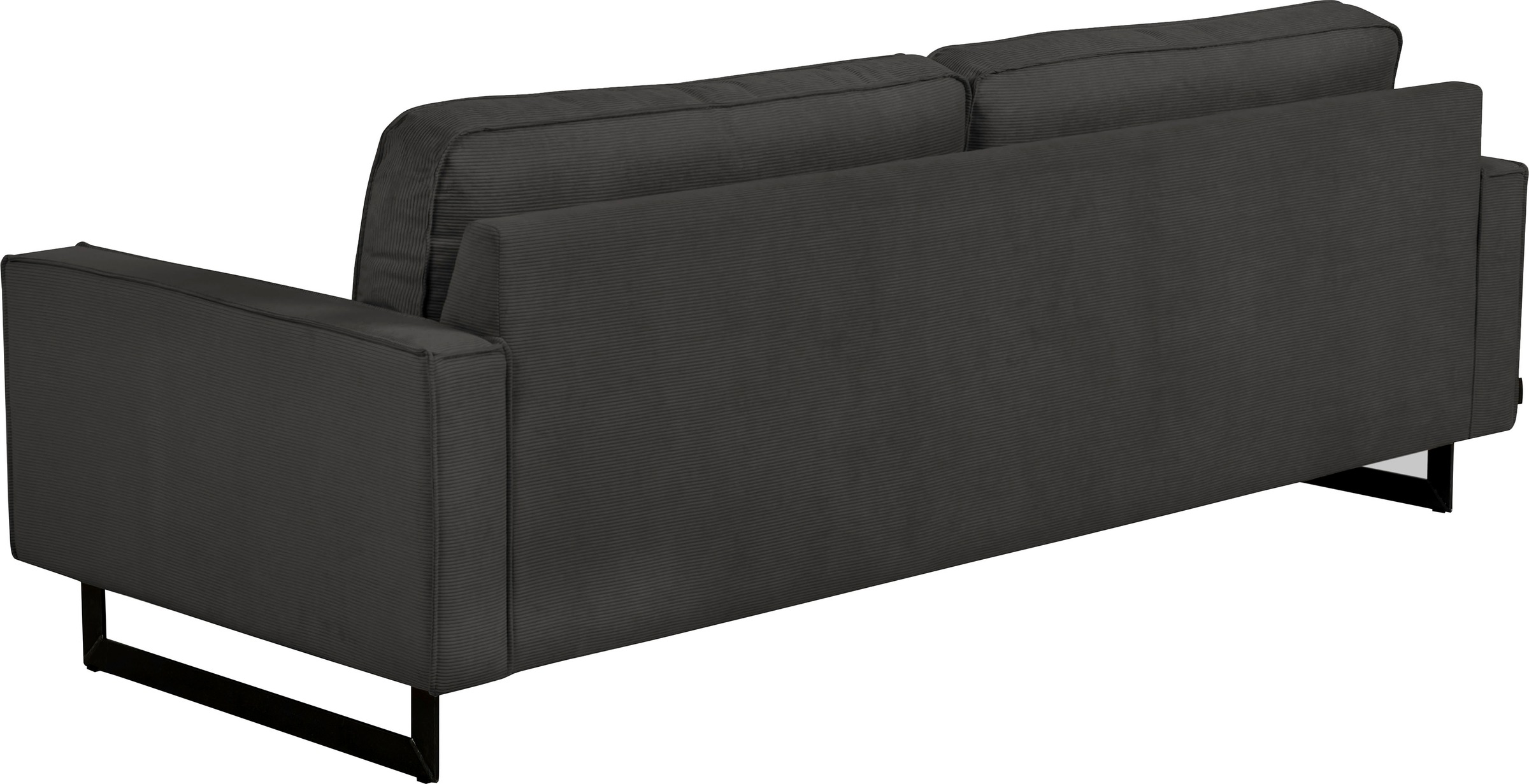 Places of Style 3-Sitzer »Maxi-Ausführung Pinto, 236 cm, Cord, Chenille, Lederoptik«, mit Keder, schwarze Metallfüße, Wellenunterfederung