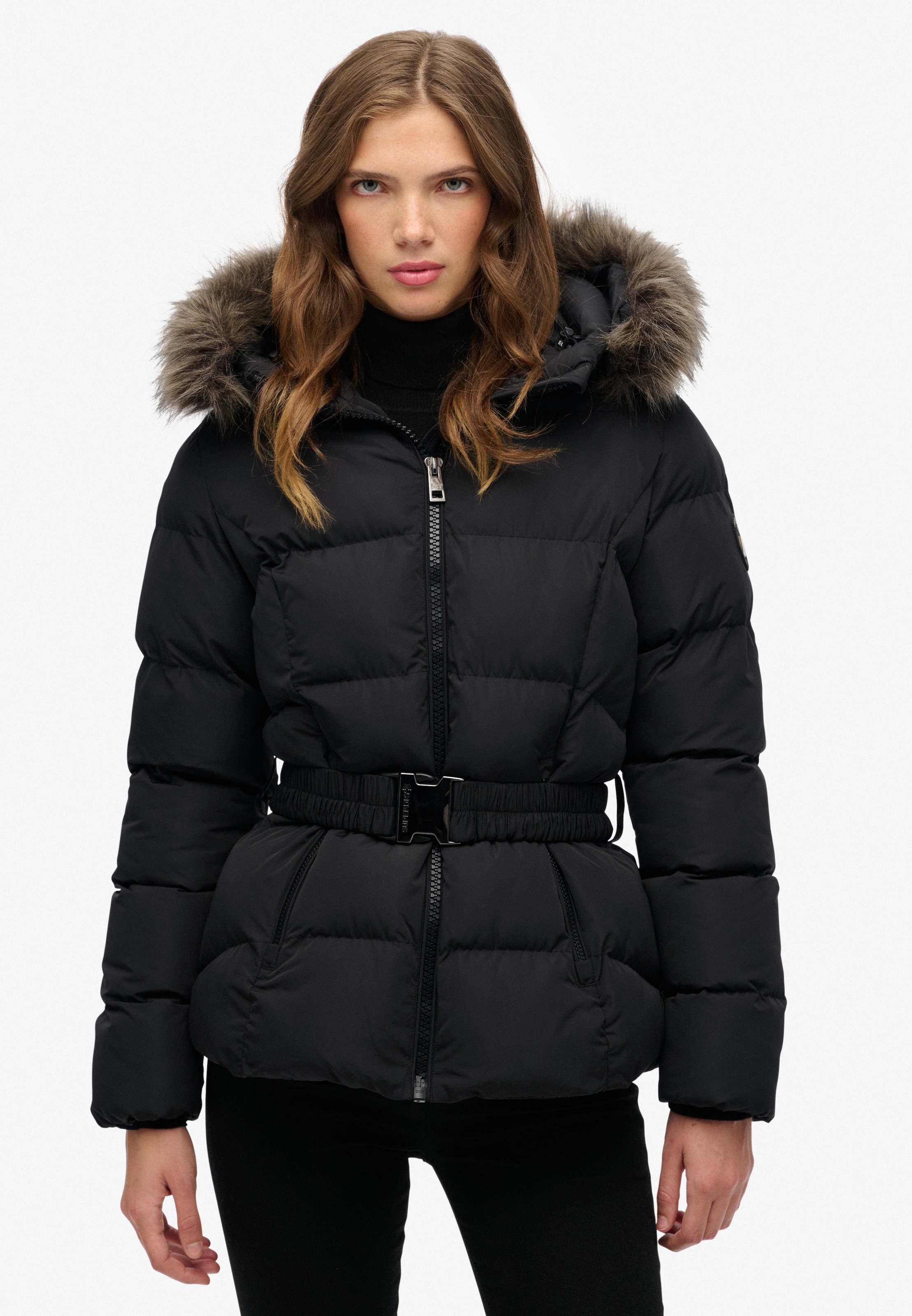 Superdry Steppjacke "FUJI BELTED PUFFER" mit Kapuze günstig online kaufen