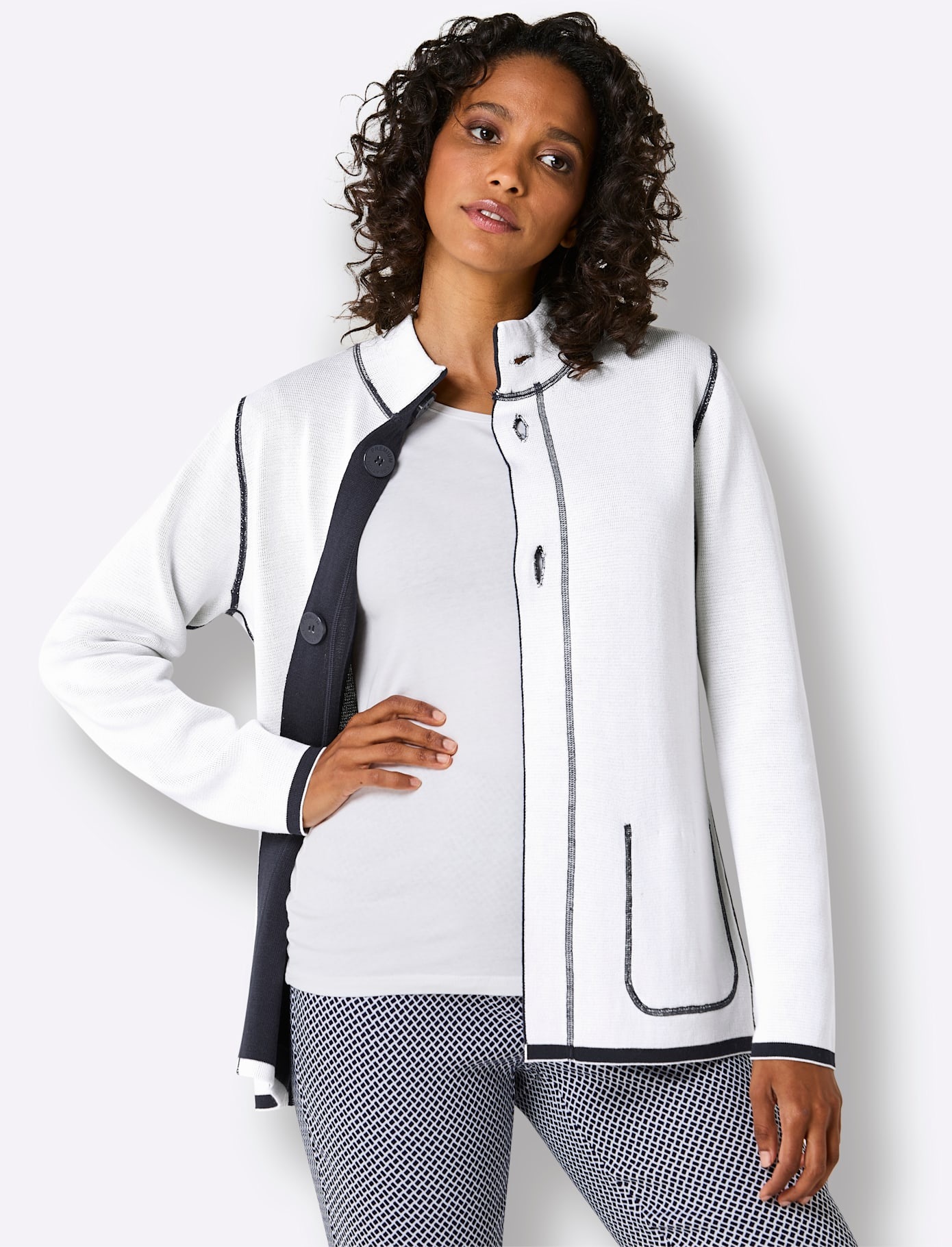 Thumbnail - CREATION L PREMIUM Jacquardstrickjacke