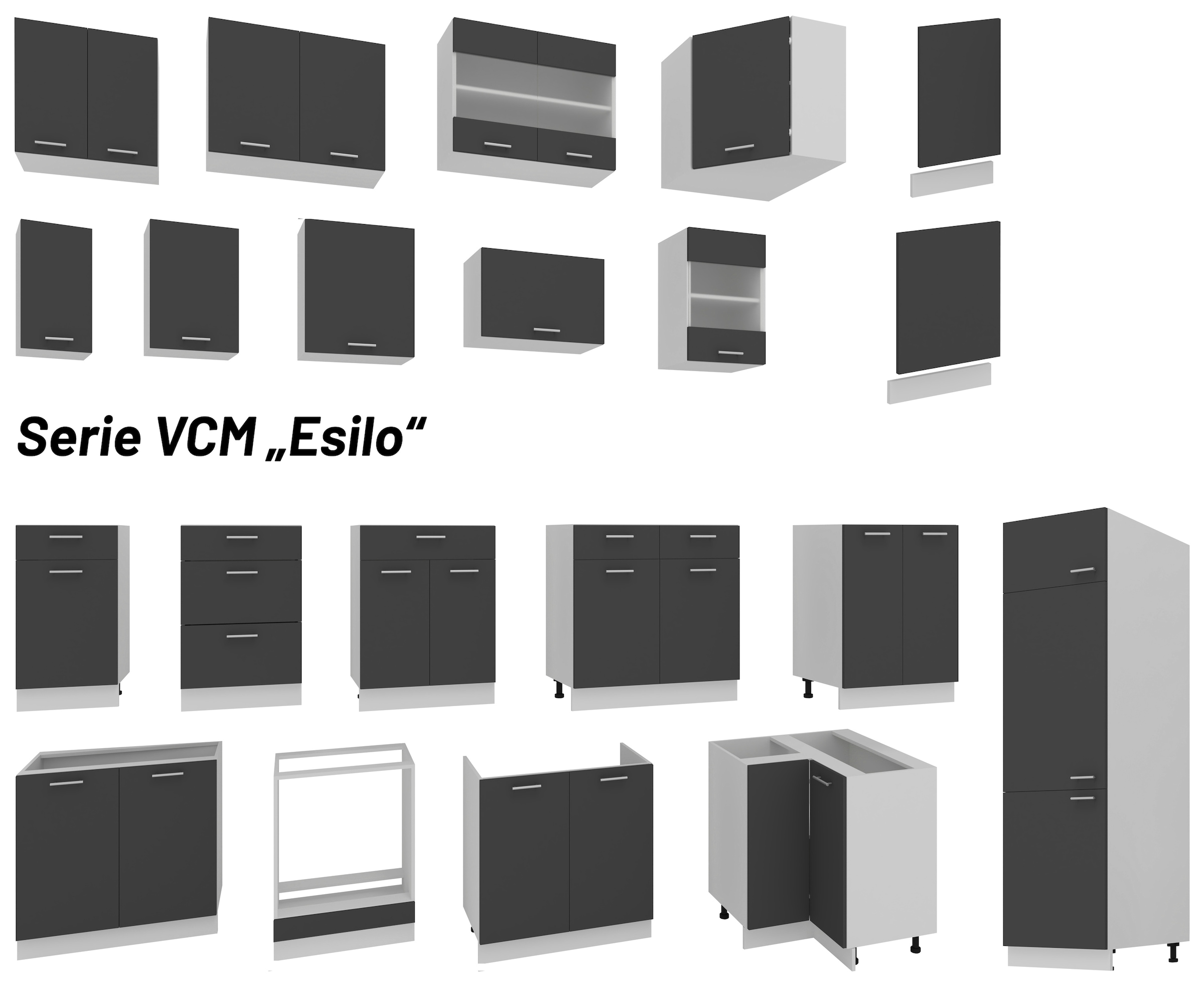 VCM Unterschrank »VCM Küchenschrank | Maße ca. H. 82 x B. 50 x. T. 46 cm | Unterschrank mit drei Schubladen | Küchenmöbel - Esilo«, (1 St.)