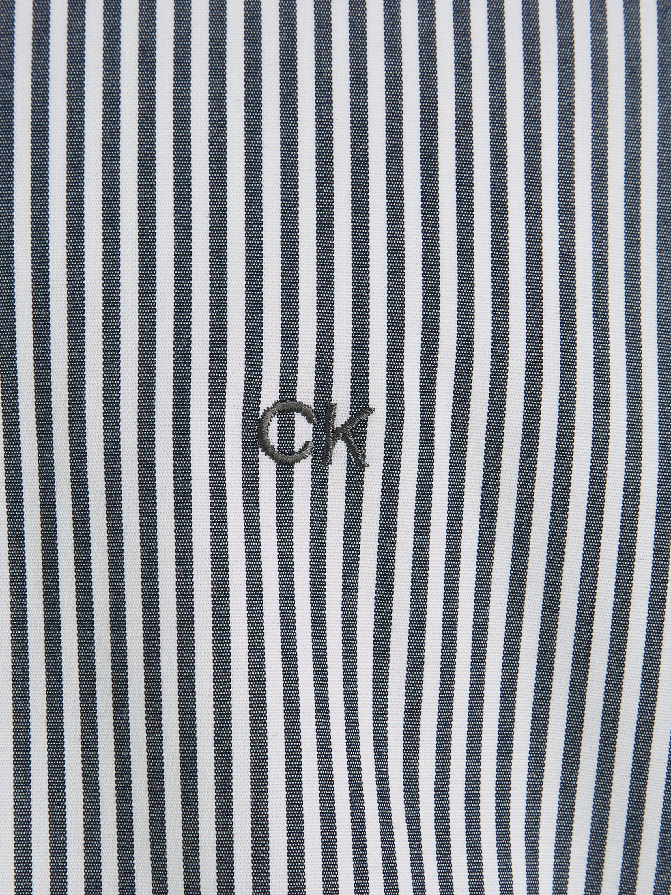 Calvin Klein Langarmhemd »POPLIN STRIPE SLIM SHIRT« mit Logoprägung