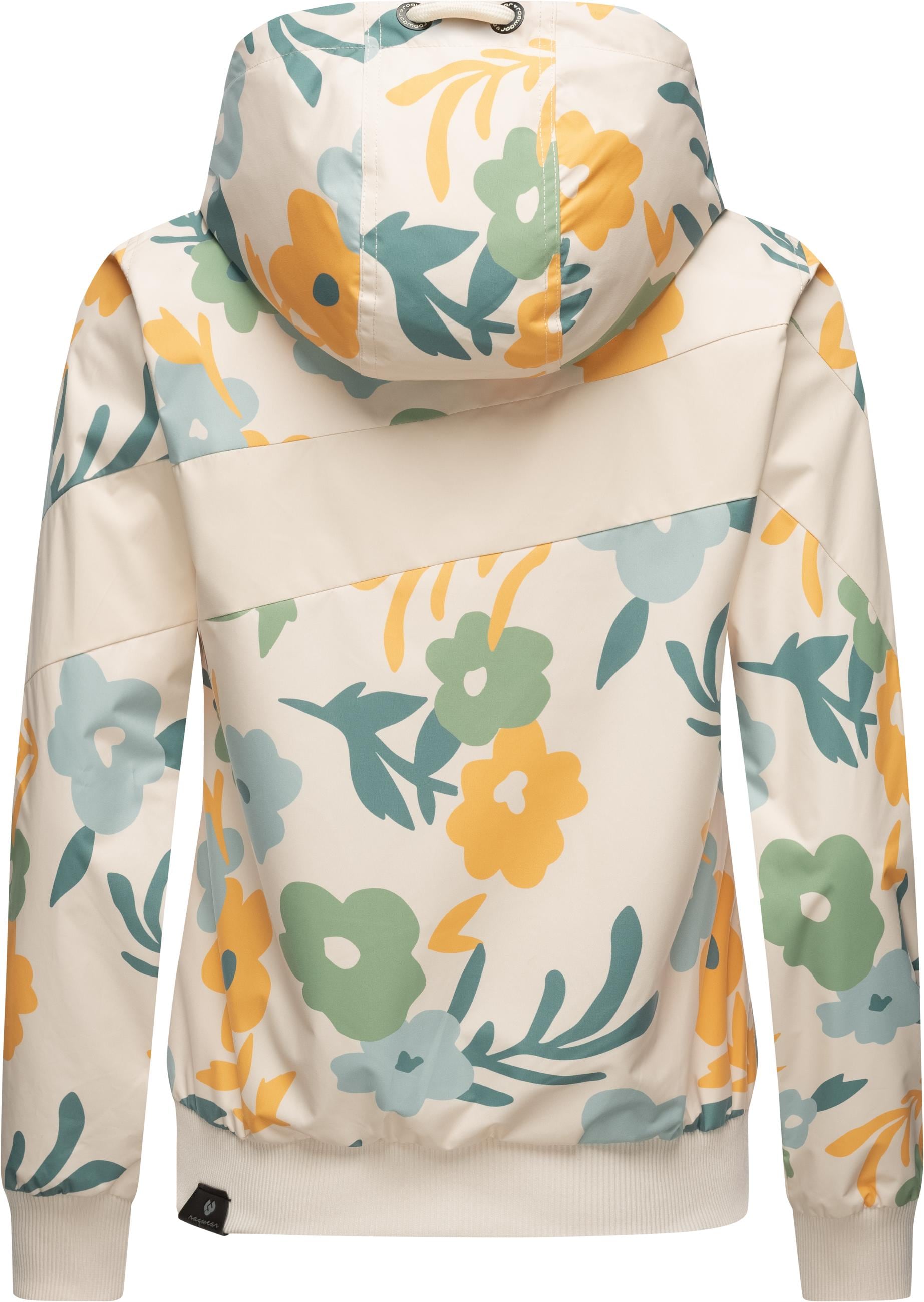 Ragwear Outdoorjacke »Nuggie Block Flower«, mit Kapuze, modische Damen Freizeitjacke mit floralem Print