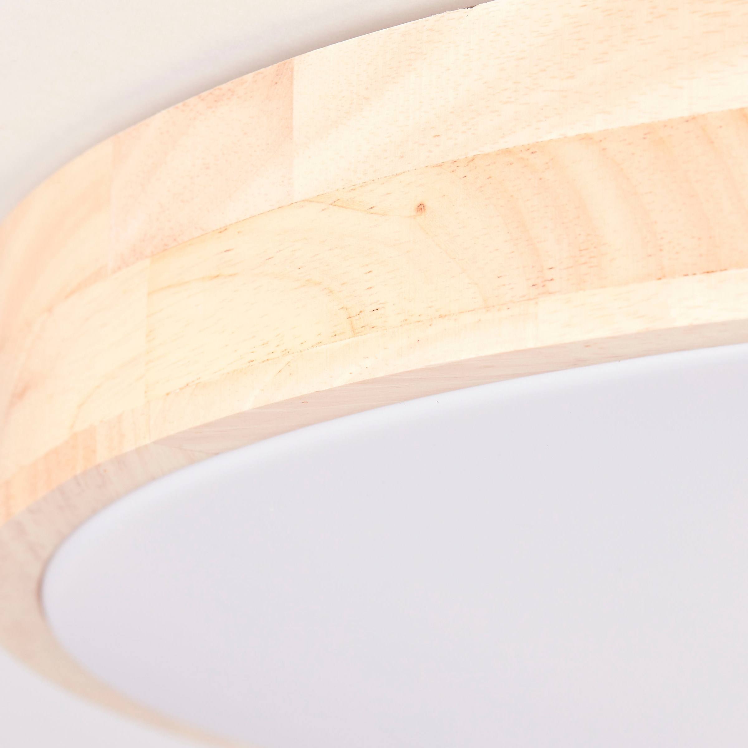 BreLight LED Wandleuchte »Slimline«, D 50 cm, 3800 lm, 3000-6500 K, CCT,  dimmbar, Holz hell/weiß | BAUR