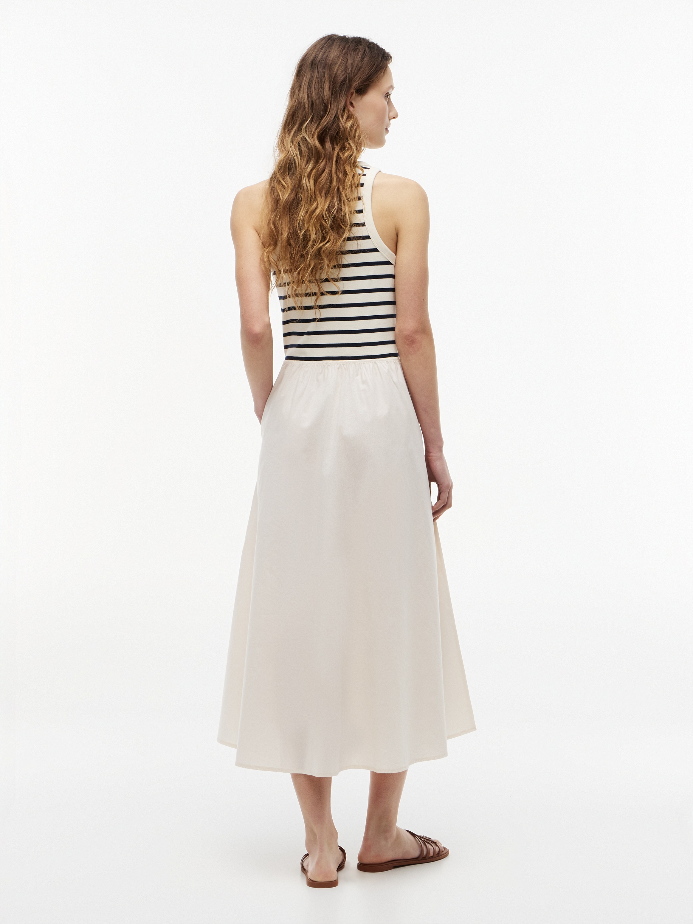 Tommy Hilfiger A-Linien-Kleid »GOLD BUTTON POPLIN MIX DRESS« Ohne Tasche Baumwollmischung, mit goldfarbenen Knöpfen