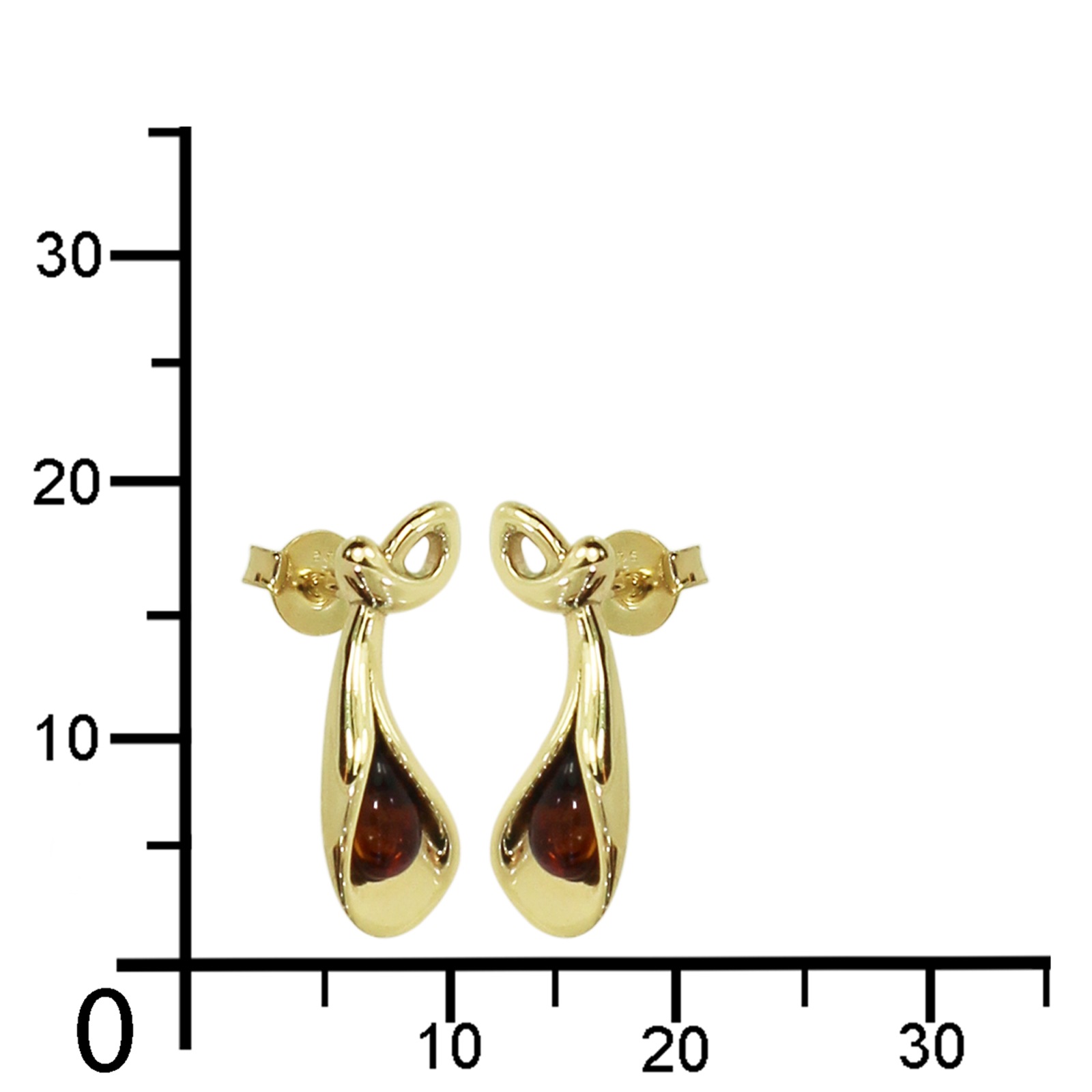 OSTSEE-SCHMUCK Paar Ohrstecker »- Jeanne - Gold 375/000 - Bernstein«
