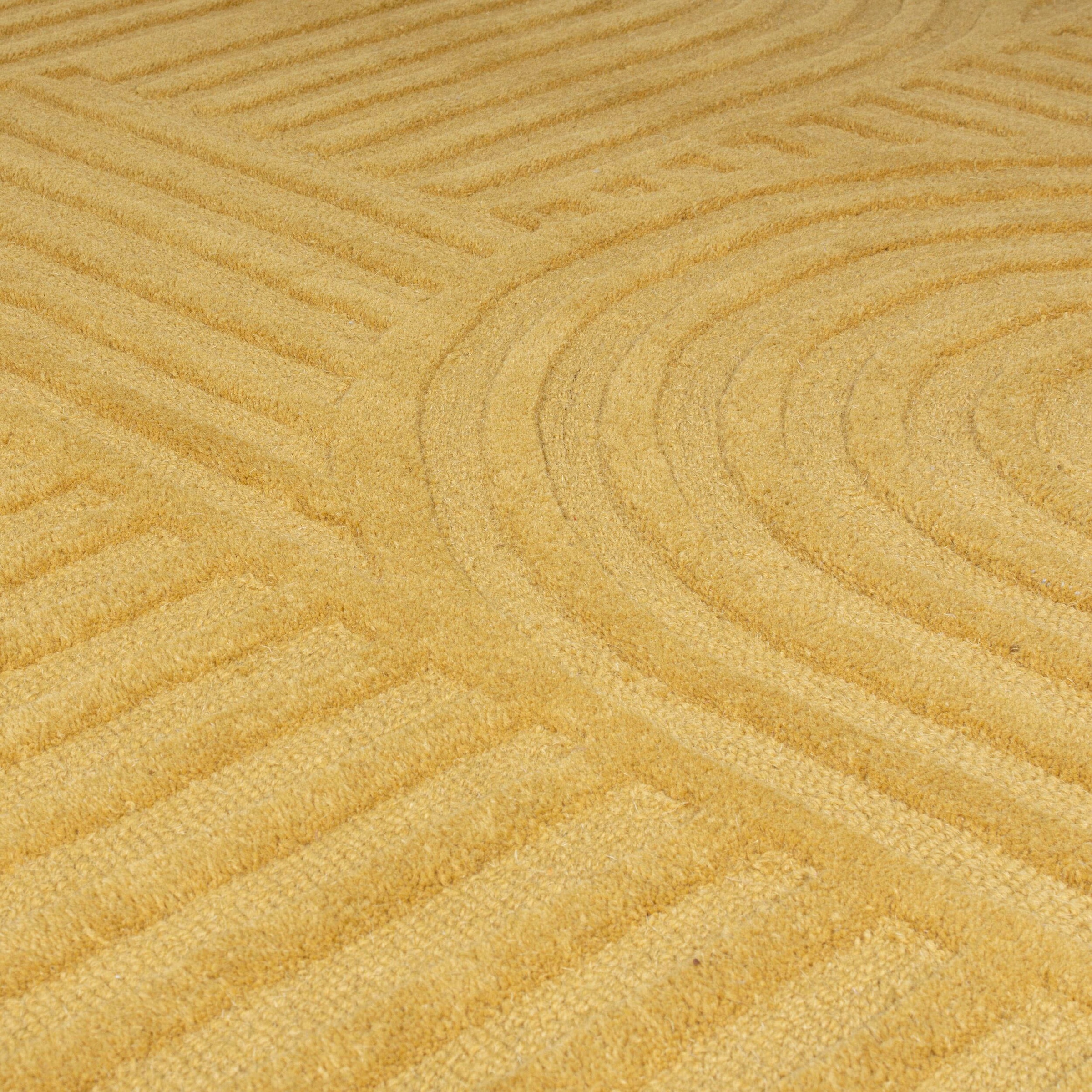 FLAIR RUGS Wollteppich »Zen Garden, modern & mit Linien« 10 mm Höhe 100% Wolle, Hoch-Tief-Effekt, auch als Läufer und in Rund erhältlich