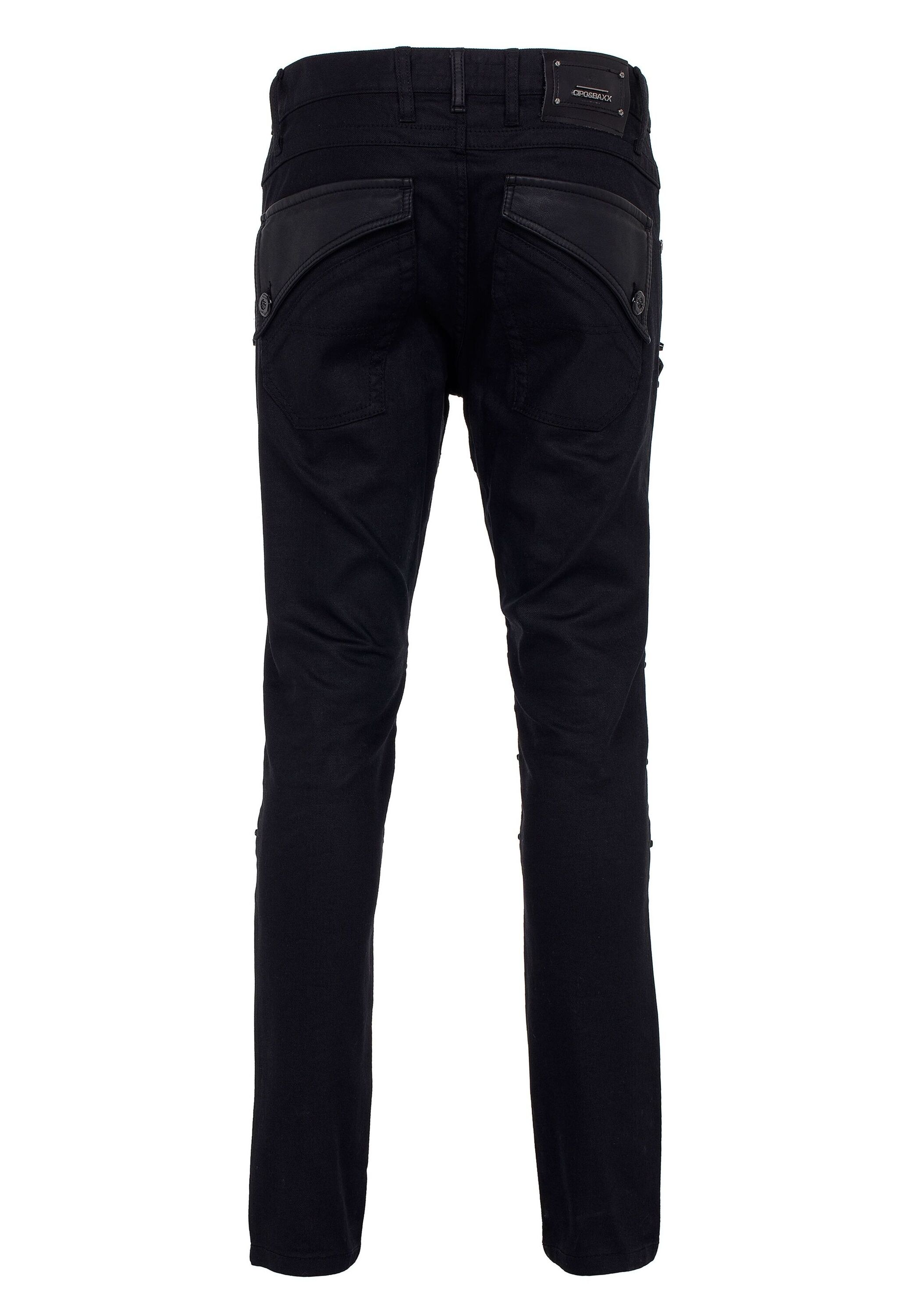 Cipo & Baxx Straight-Jeans »Jeans«, mit coolen Reißverschlussapplikationen, CD567