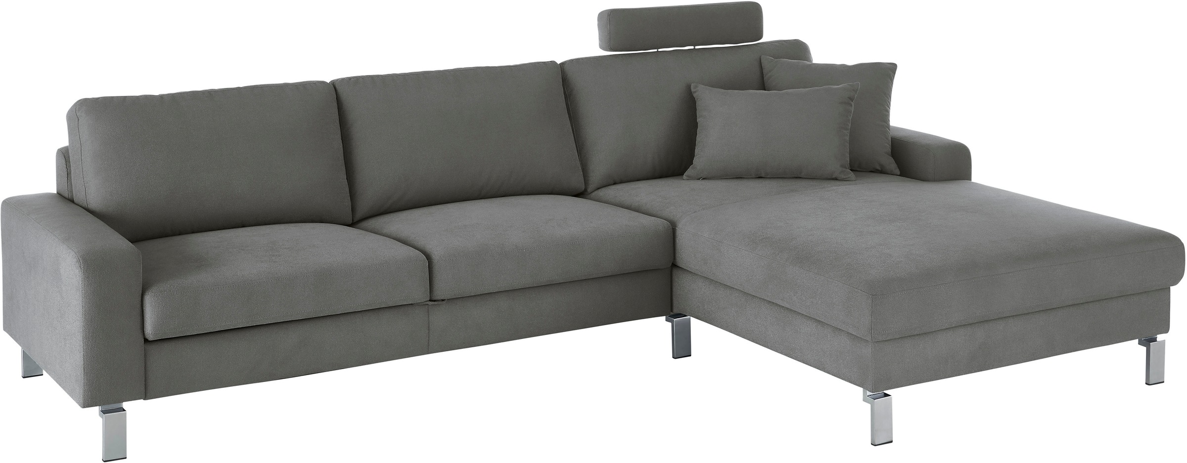 3C Candy Ecksofa »Lecce, wahlweise PUR-Schaumstoff oder Tonnentaschenfederkern«, Bett im 2,5-Sitzer, teilmotorische Schlaffunktion im Longchair, L-Form