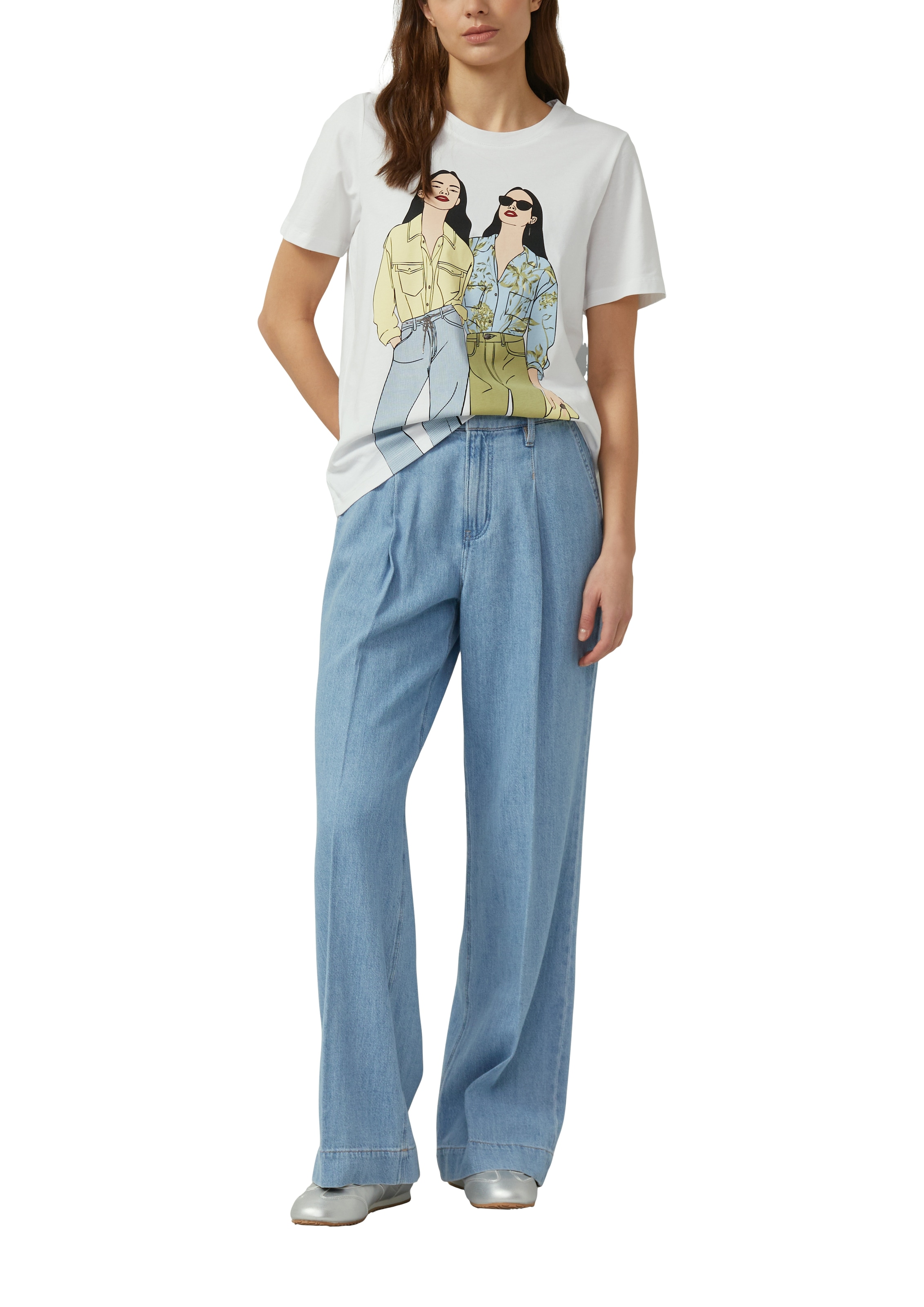 s.Oliver Kurzarmshirt mit großem Frontprint