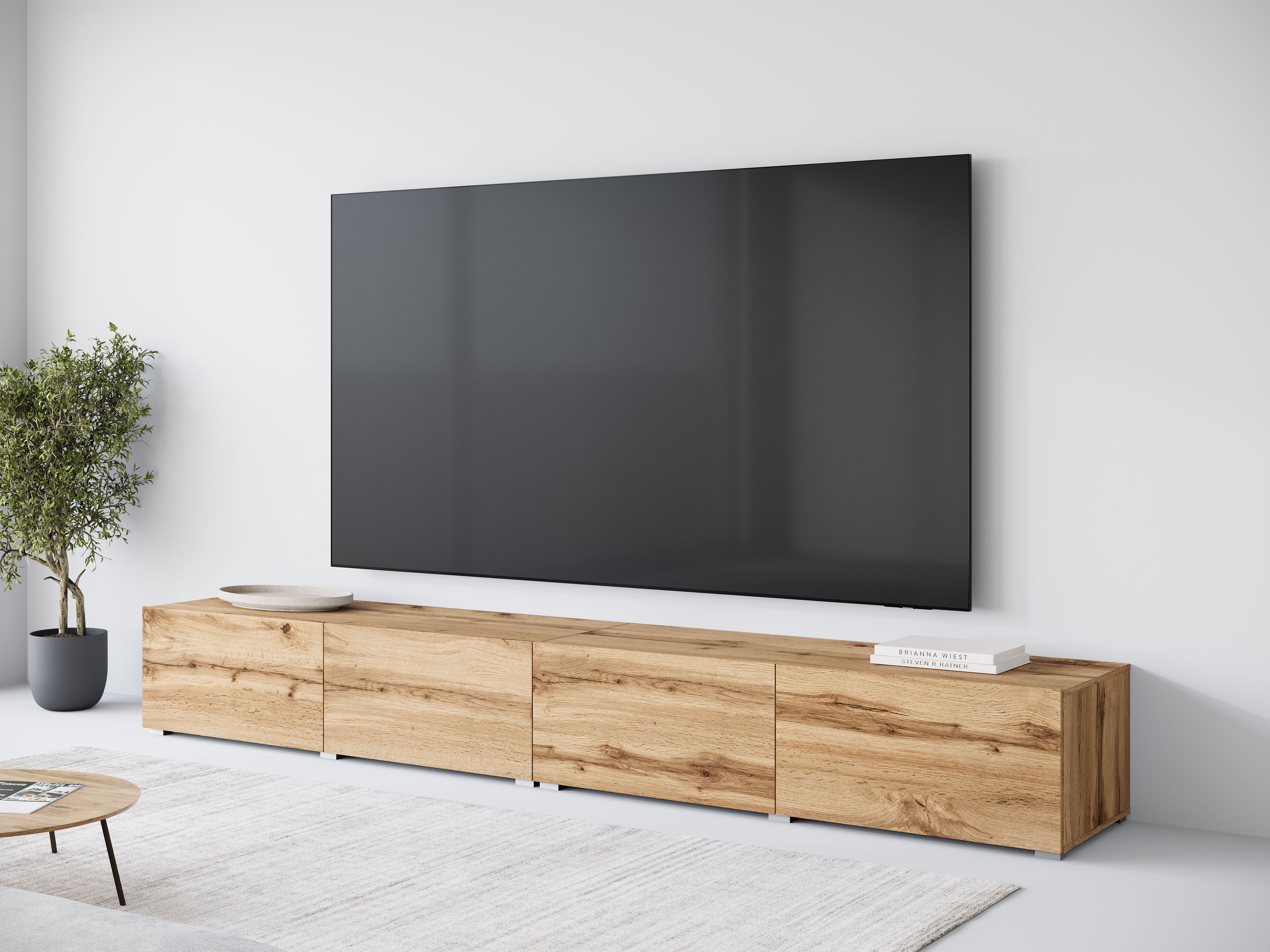 OTTO home Lowboard "Denver Erlebe die Weltmeisterschaft im XXL-Format" Elegantes TV-Möbel 300 cm, speziell für bis zu 98-Zoll Fernseher