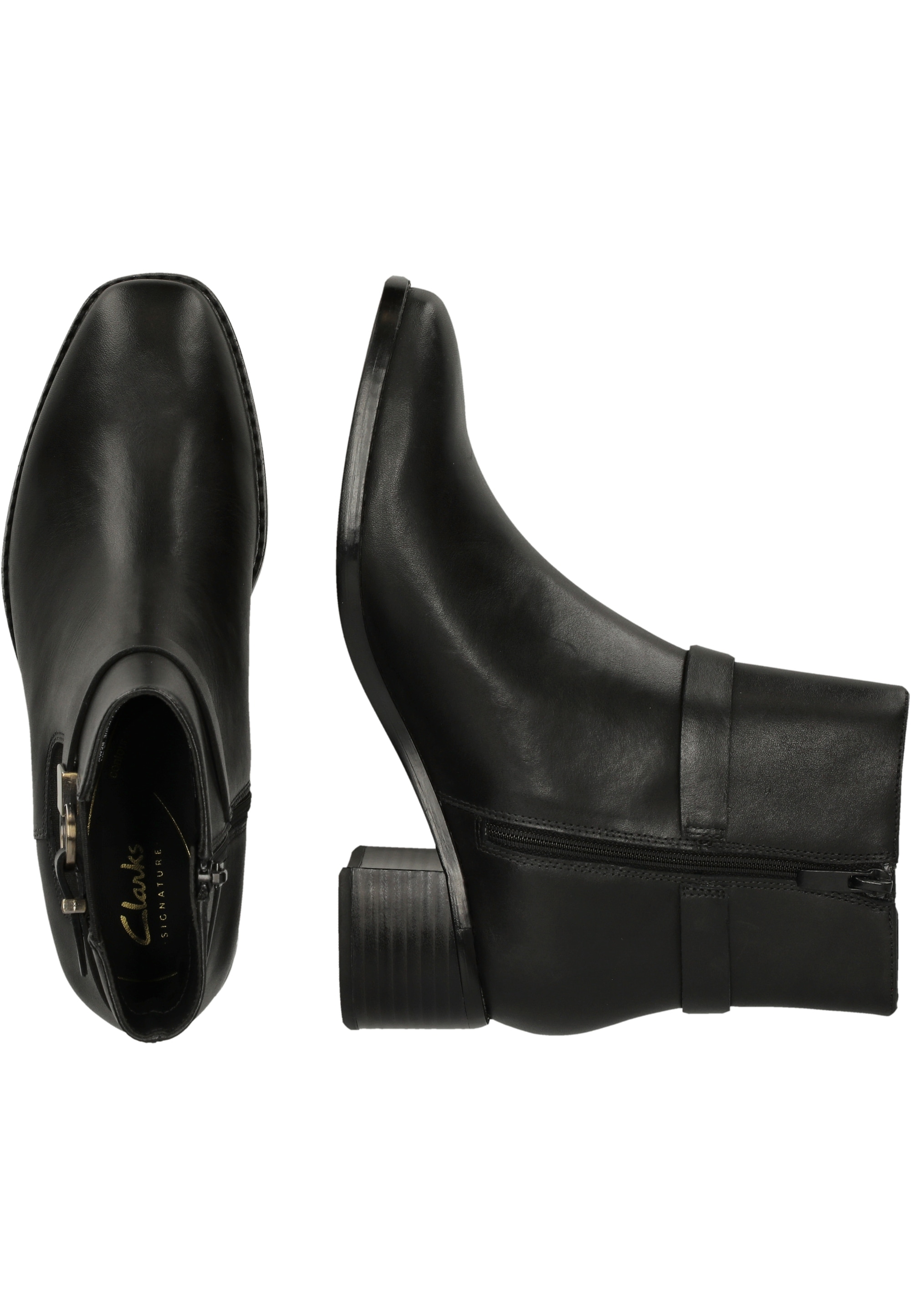 Clarks Stiefelette »Wreen Buckle«  mit Karree-Spitze und Blockabsatz 5 cm