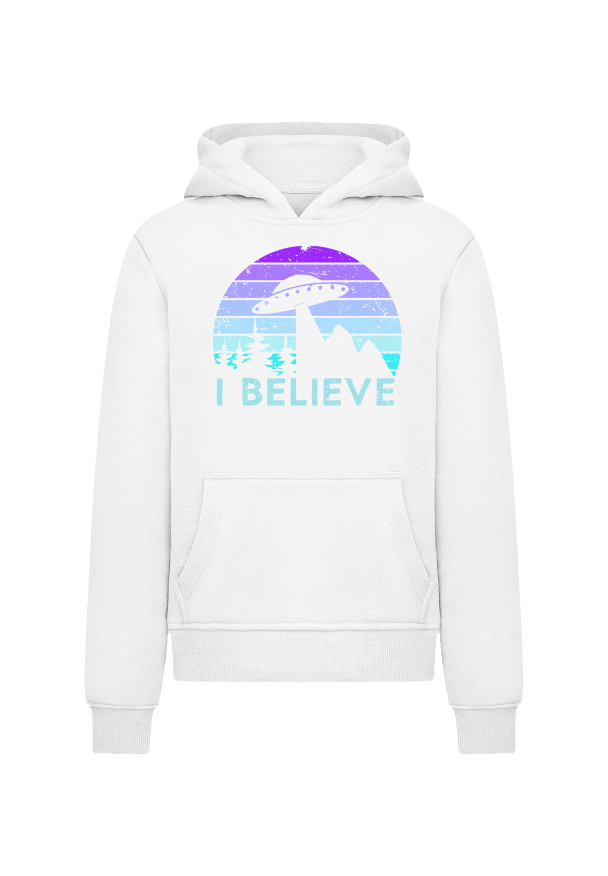 F4NT4STIC Kapuzenpullover »I BELIEVE UFO Alien Raumschiff Retro«, Premium Qualität