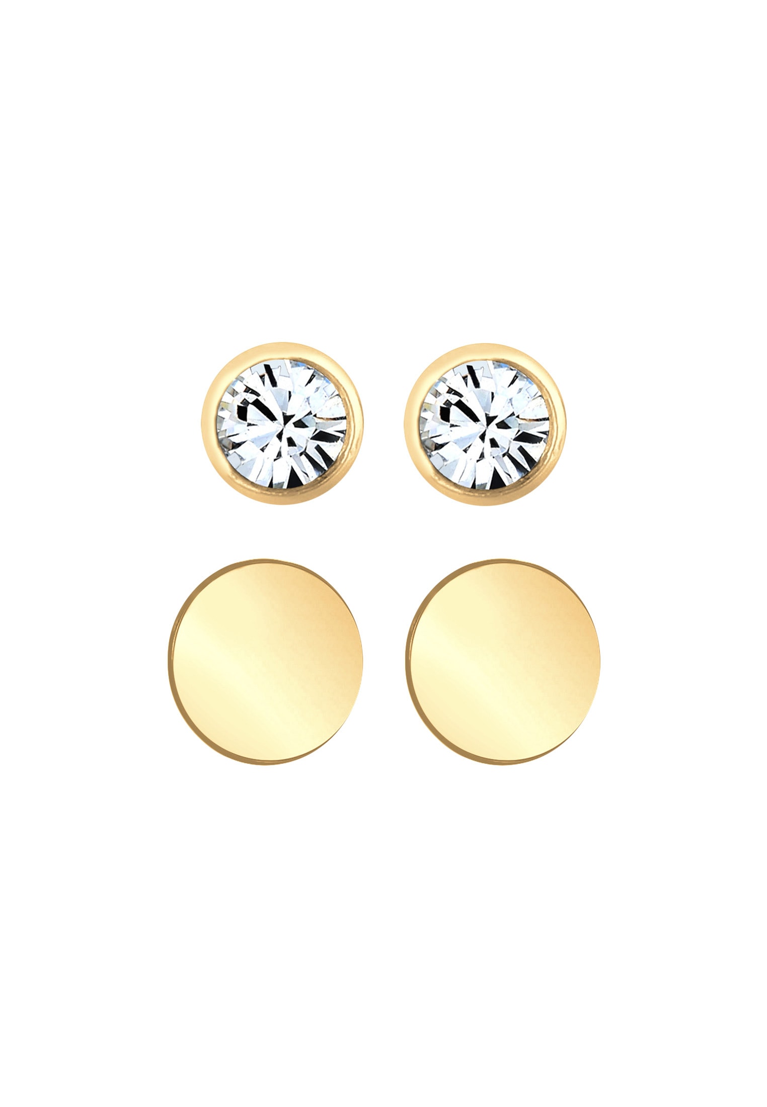 Elli Ohrring-Set »Kristalle Plättchen Ohrstecker Set 925 Silber«