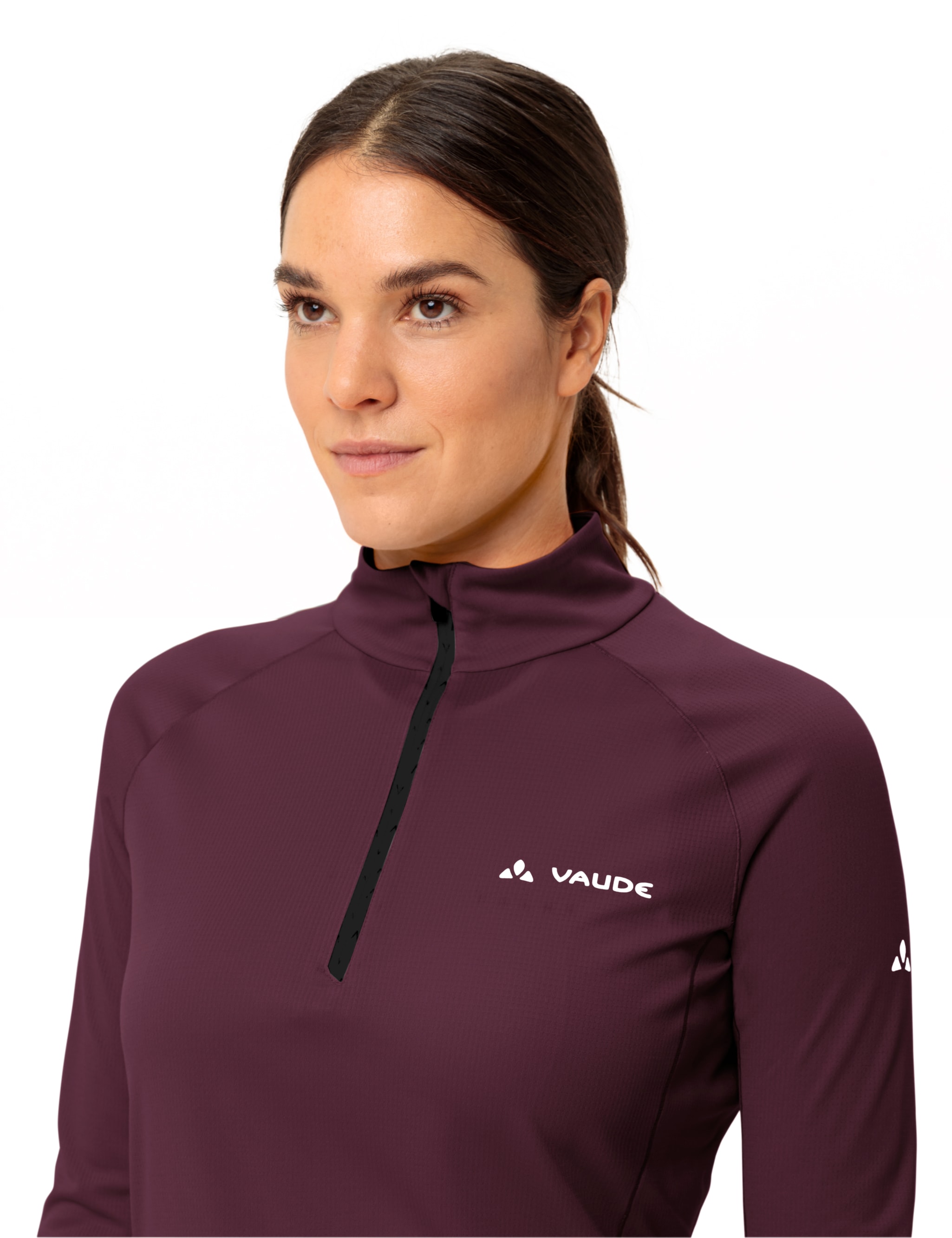 VAUDE Langarmshirt elastisch, sportlicher Stil, hochschließender Kragen