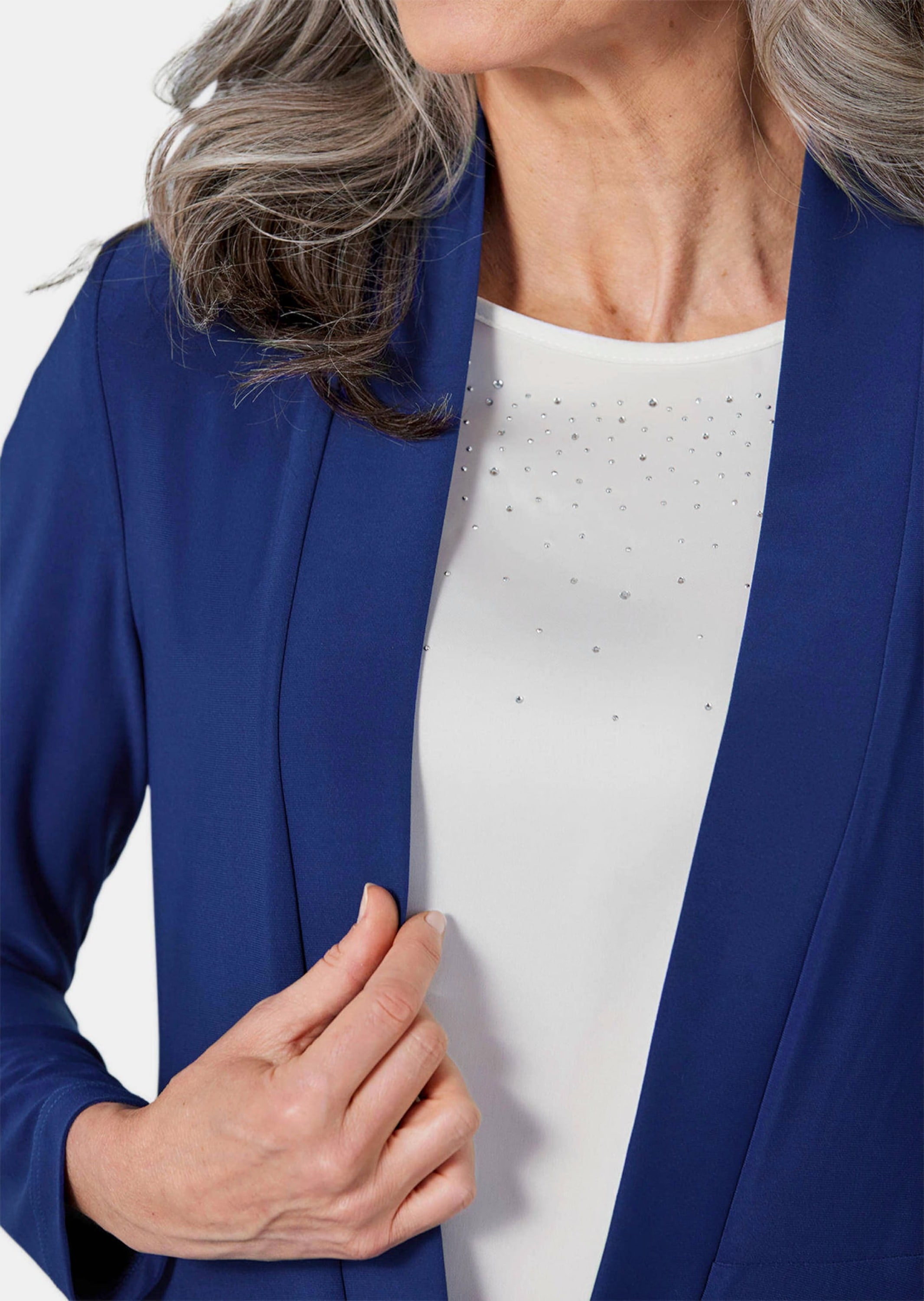 GOLDNER Sweatjacke »Jersey-Longjacke Weich fallende Jersey-Longjacke«