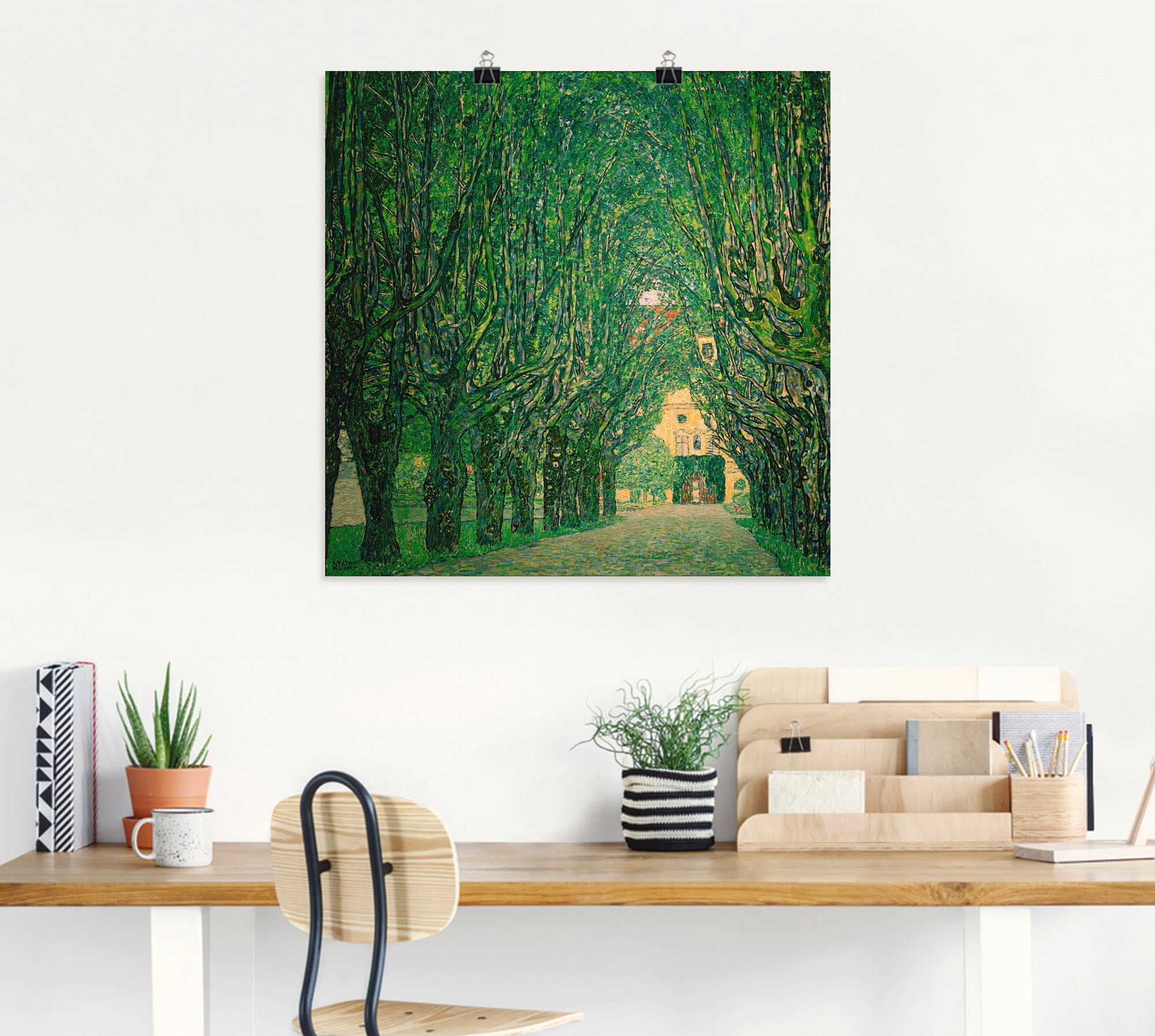 Park (1 Poster Wiesen | Artland BAUR in als St.), bestellen versch. Leinwandbild, von im »Allee Wandbild Bäume, & Schloß Kammer«, Größen Wandaufkleber oder