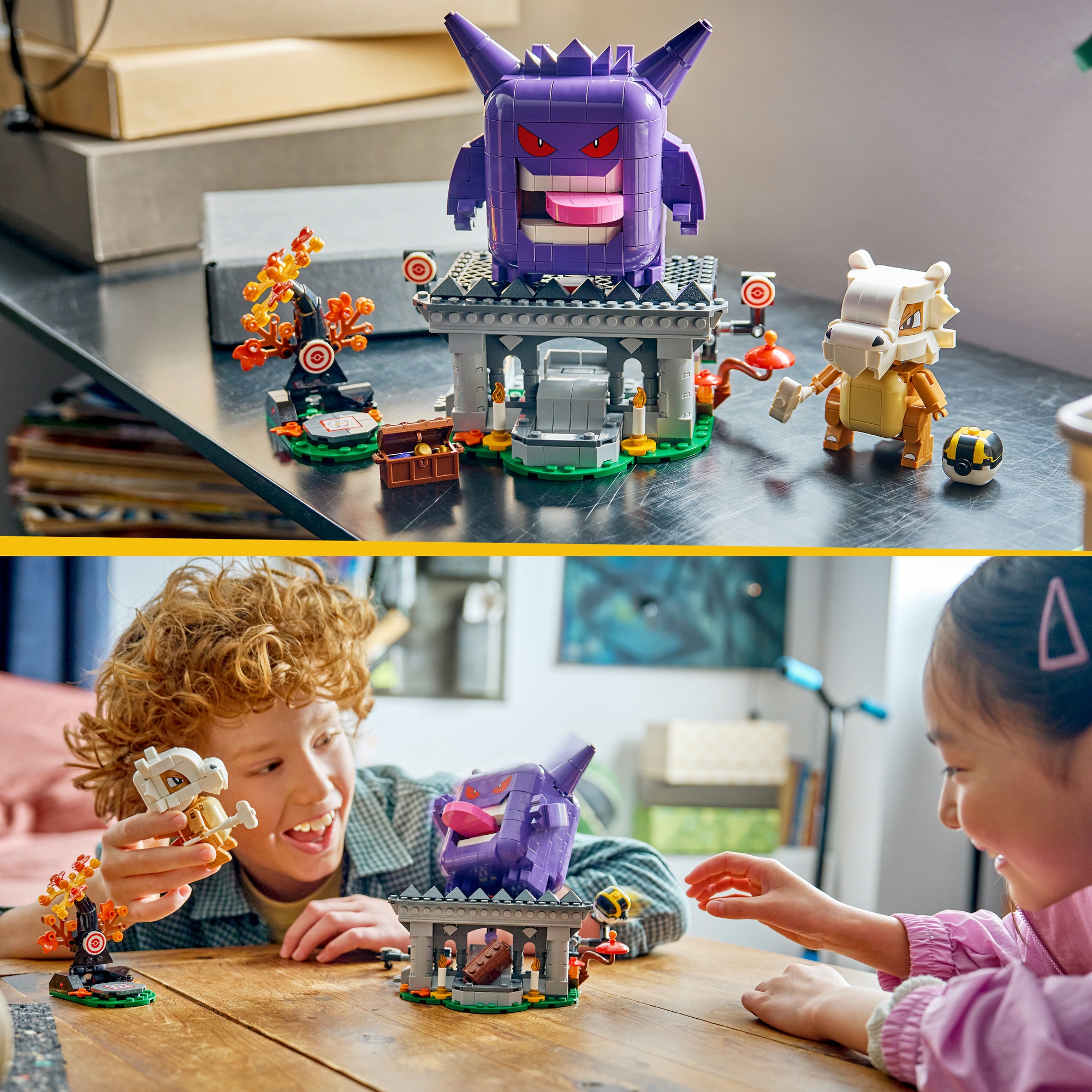 LEGO® Konstruktionsspielsteine »SMART Play™  Tragossos und Gengars Gruselduell (72166), LEGO Pokémon« Mit SMART Brick kombatibel (nicht enthalten)