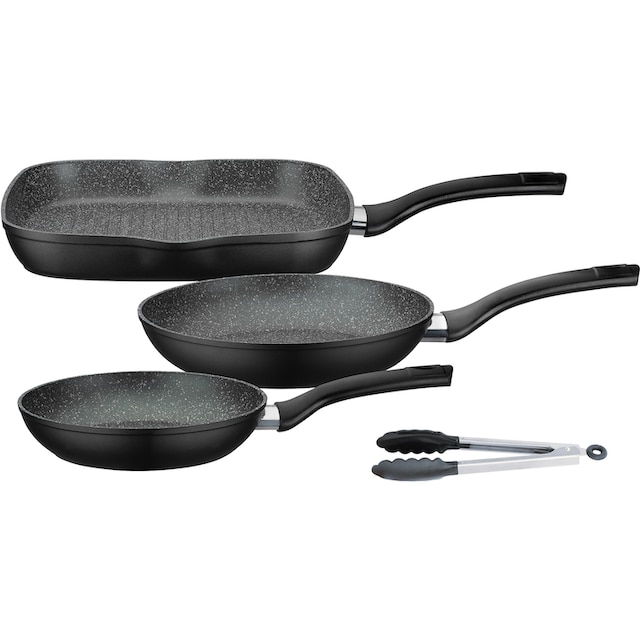 GSW Topf-Set »Gourmet Granit«, Aluminiumguss, (Set, 7 tlg., (3 Pfannen, 1  Bräter, 1 Multi-Wok, 1 Kochzange, 1 Pfannenwender), Induktion kaufen | BAUR