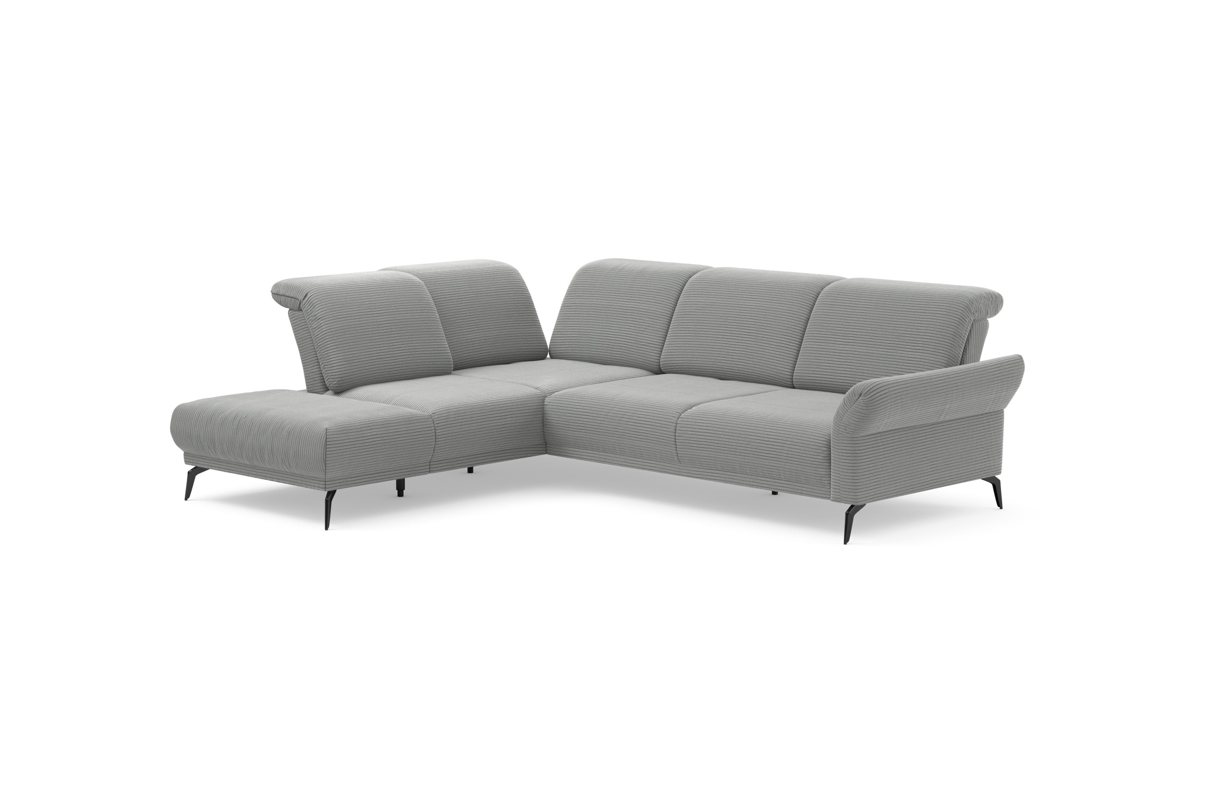 INOSIGN Ecksofa »Coco L-Form«, Sitztiefen-, Arm- und Kopfteilverstellung, Cord-Bezug, Fußhöhe 15 cm