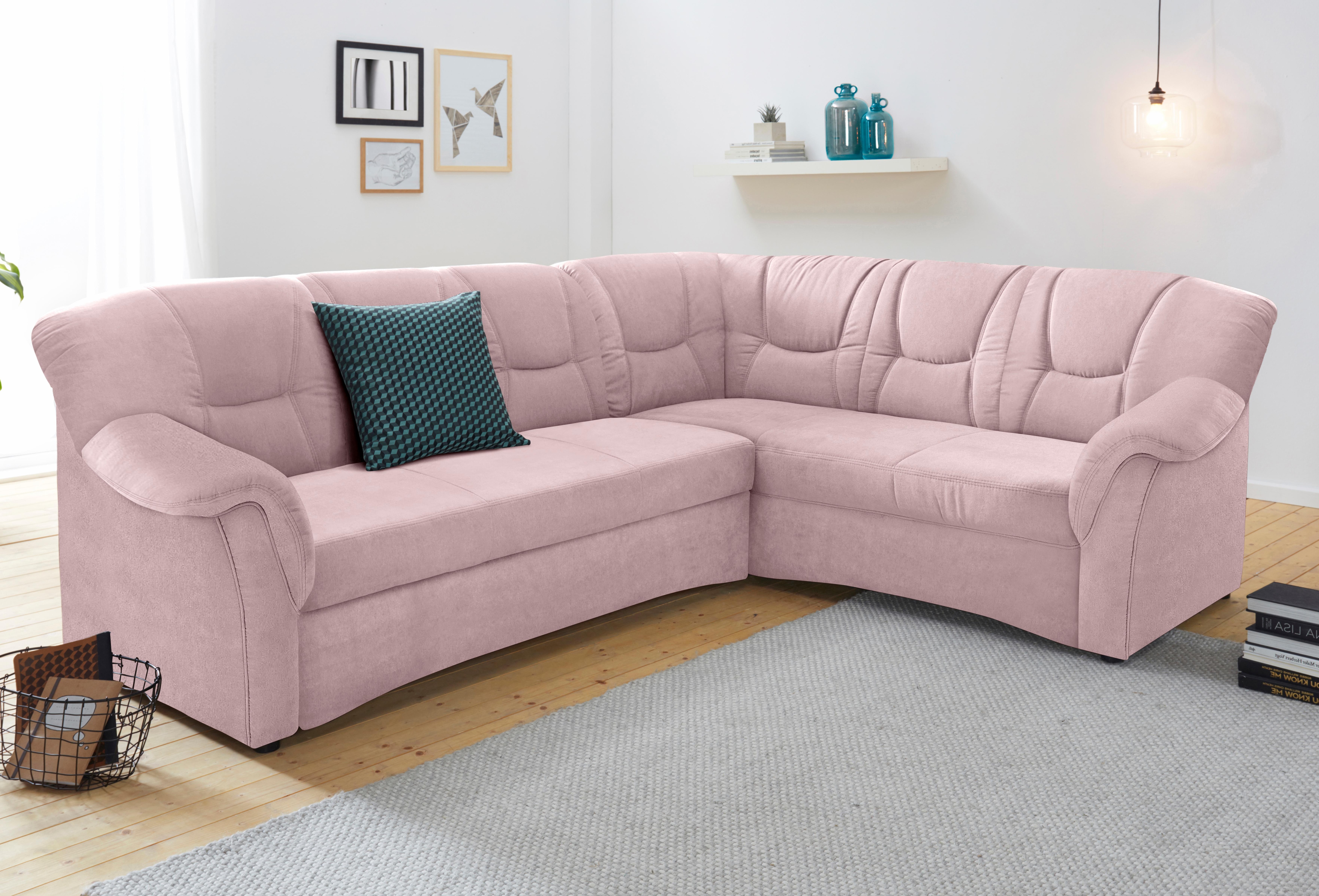 DOMO collection Ecksofa "SARAFINA 240x190 cm, auch mit Federkern für mehr Sitzkomfort" whlw. mit Bettfunktion, elegantes Design, L-Form