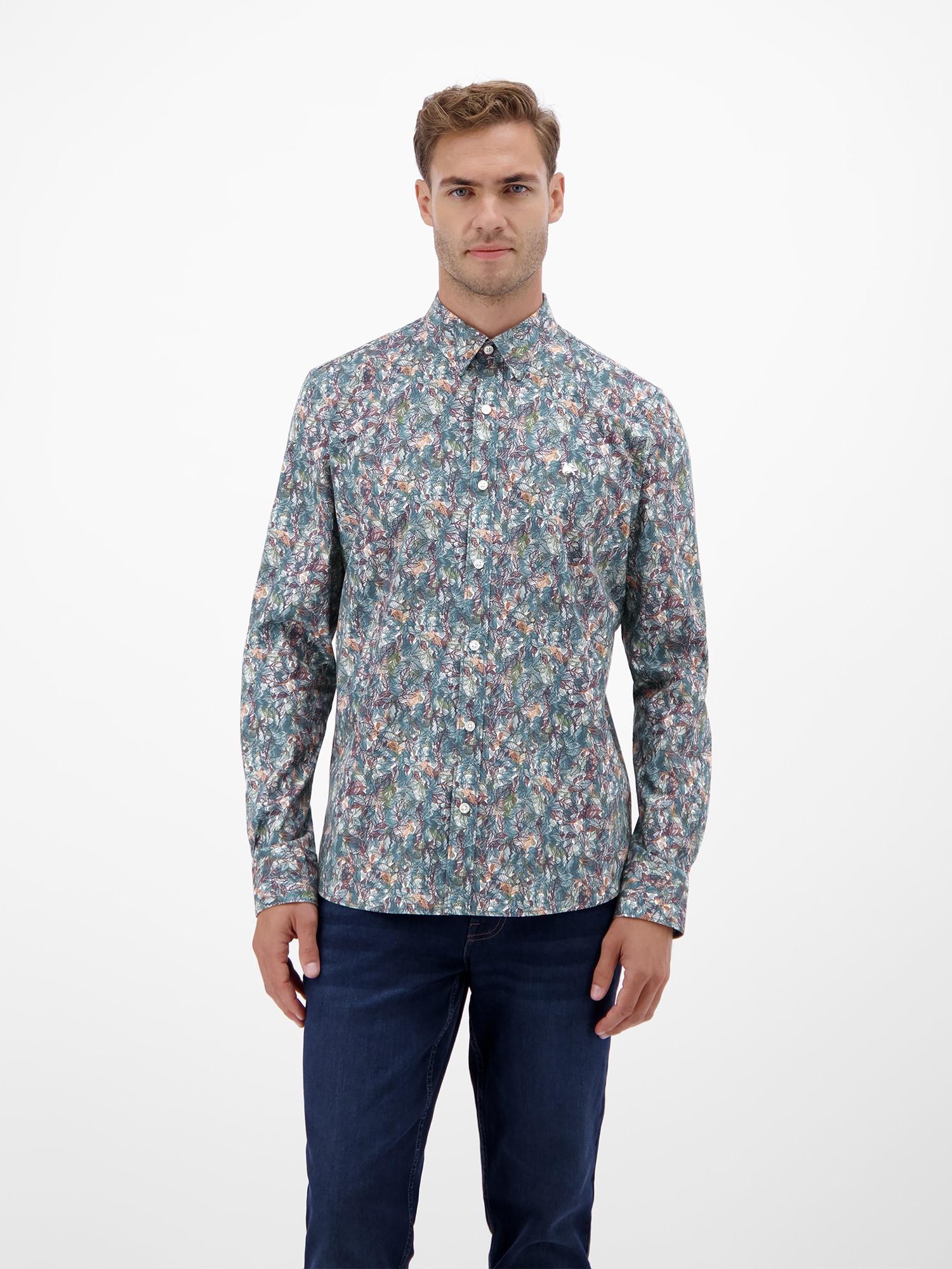 LERROS Langarmhemd "Grafisch inszeniertes Poplinhemd für Herren" günstig online kaufen