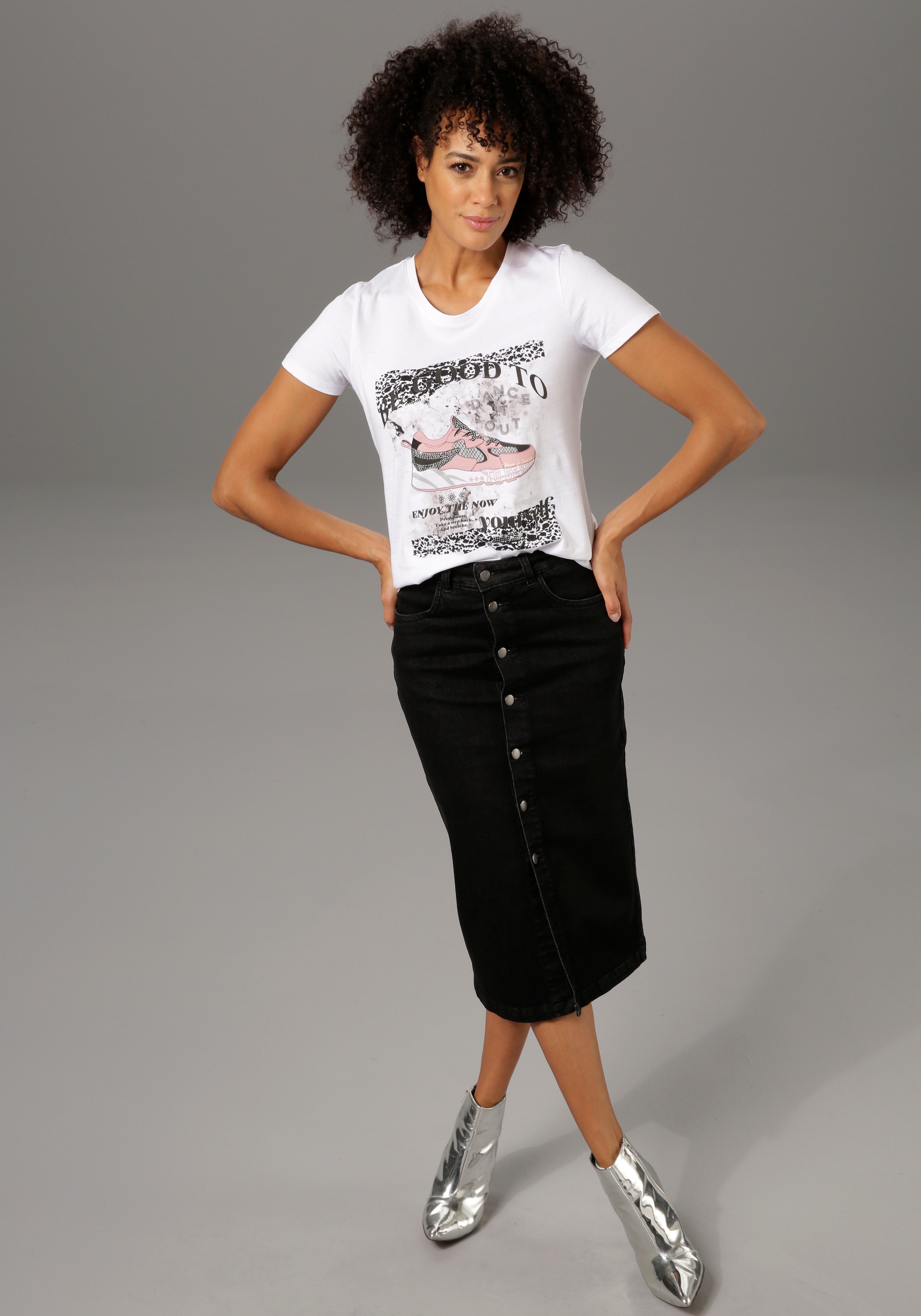 Aniston CASUAL Jeansrock, mit Knopfverschluss online bestellen | BAUR
