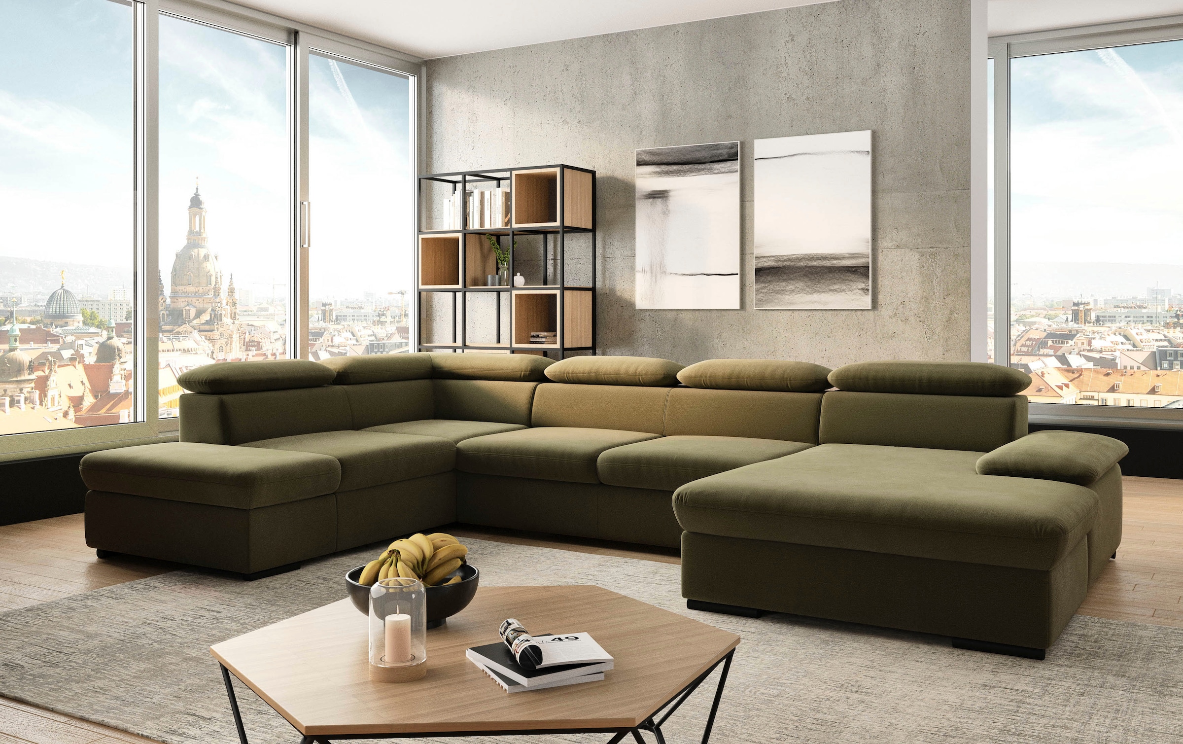 sit&more Wohnlandschaft »Alcudia U-Form«, wahlweise mit Bettfunktion