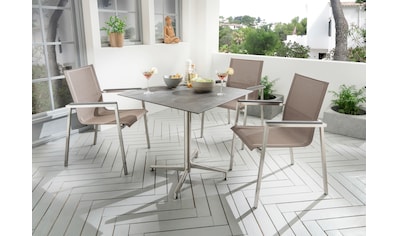 Destiny Garten-Essgruppe »ALTOS / LOFT«, (Set, 5 tlg.), 3 Sessel mit Tisch 80x80 cm,... kaufen