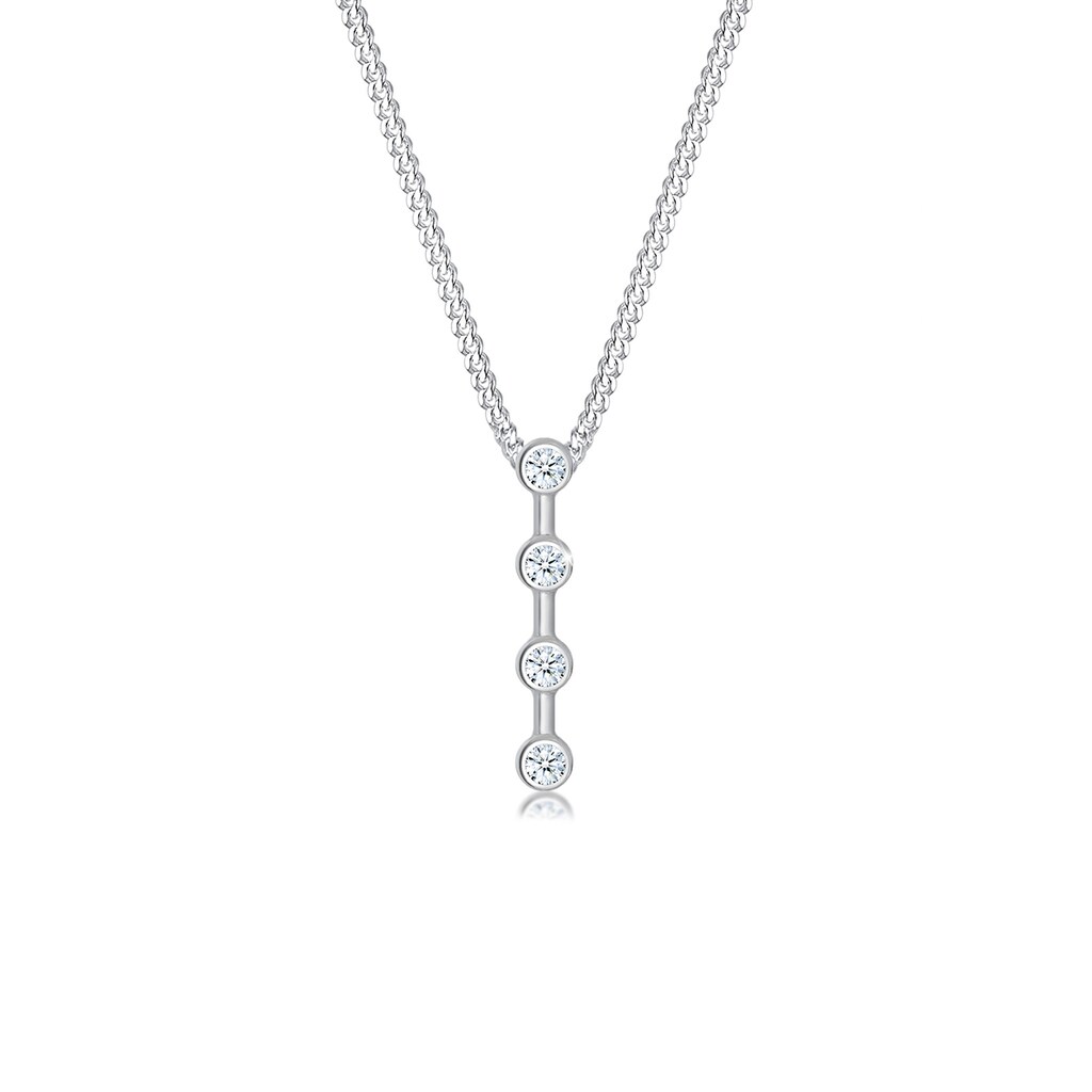 Elli DIAMONDS Collierkettchen »Basic Stab Geo Kreis Diamant (0.06 ct.) 925 Silber«