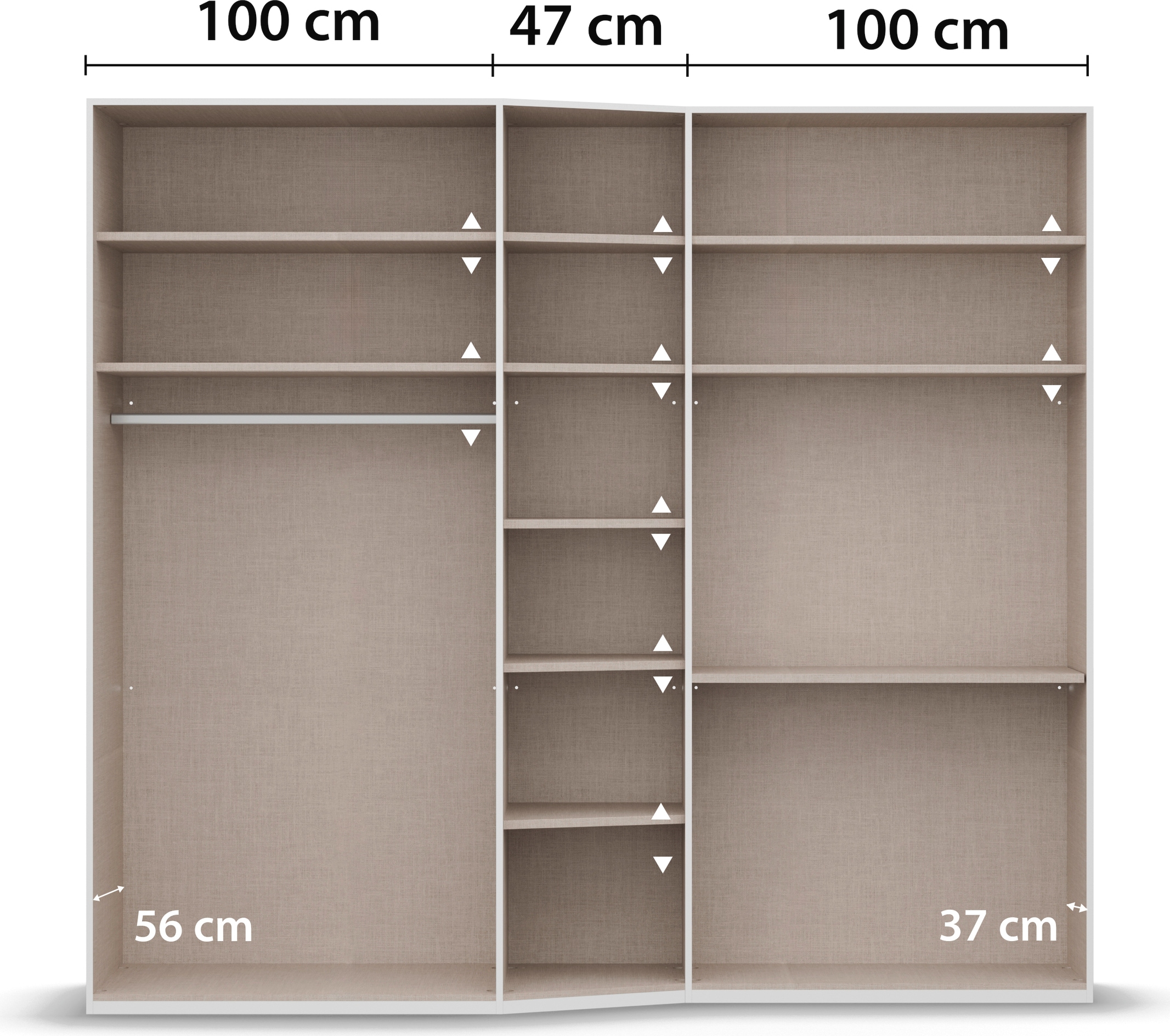 rauch Drehtürenschrank »Wave«, mit 2 unterschiedlichen Tiefen, inkl. Soft-Close Funktion