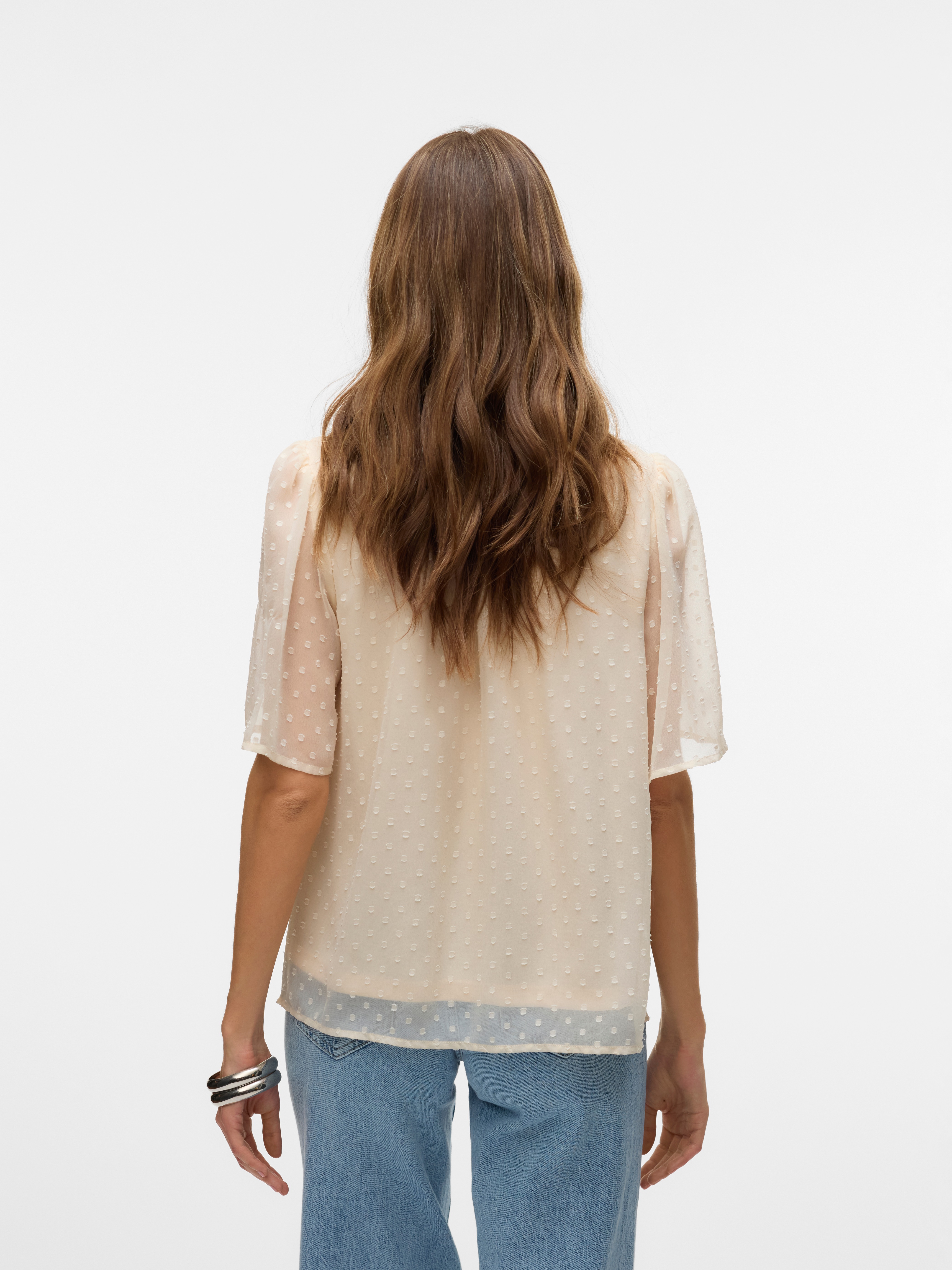 Thumbnail - Vero Moda Spitzenbluse "VMLEAH SS LACE TOP WVN GA NOOS"
