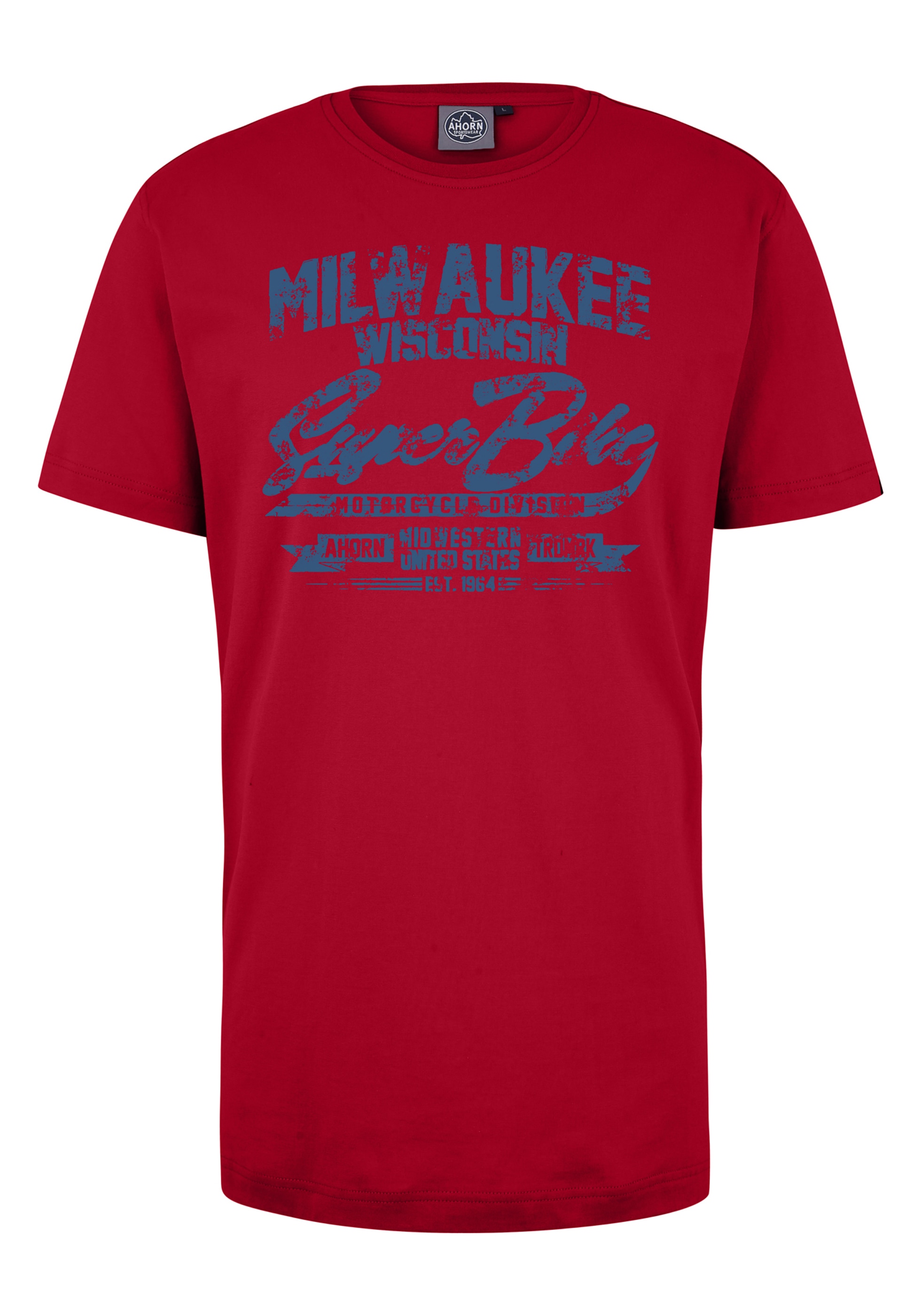 AHORN SPORTSWEAR T-Shirt »MILWAUKEE_ATLANTIC BLUE«, ▷ | lässigem mit BAUR für Frontprint
