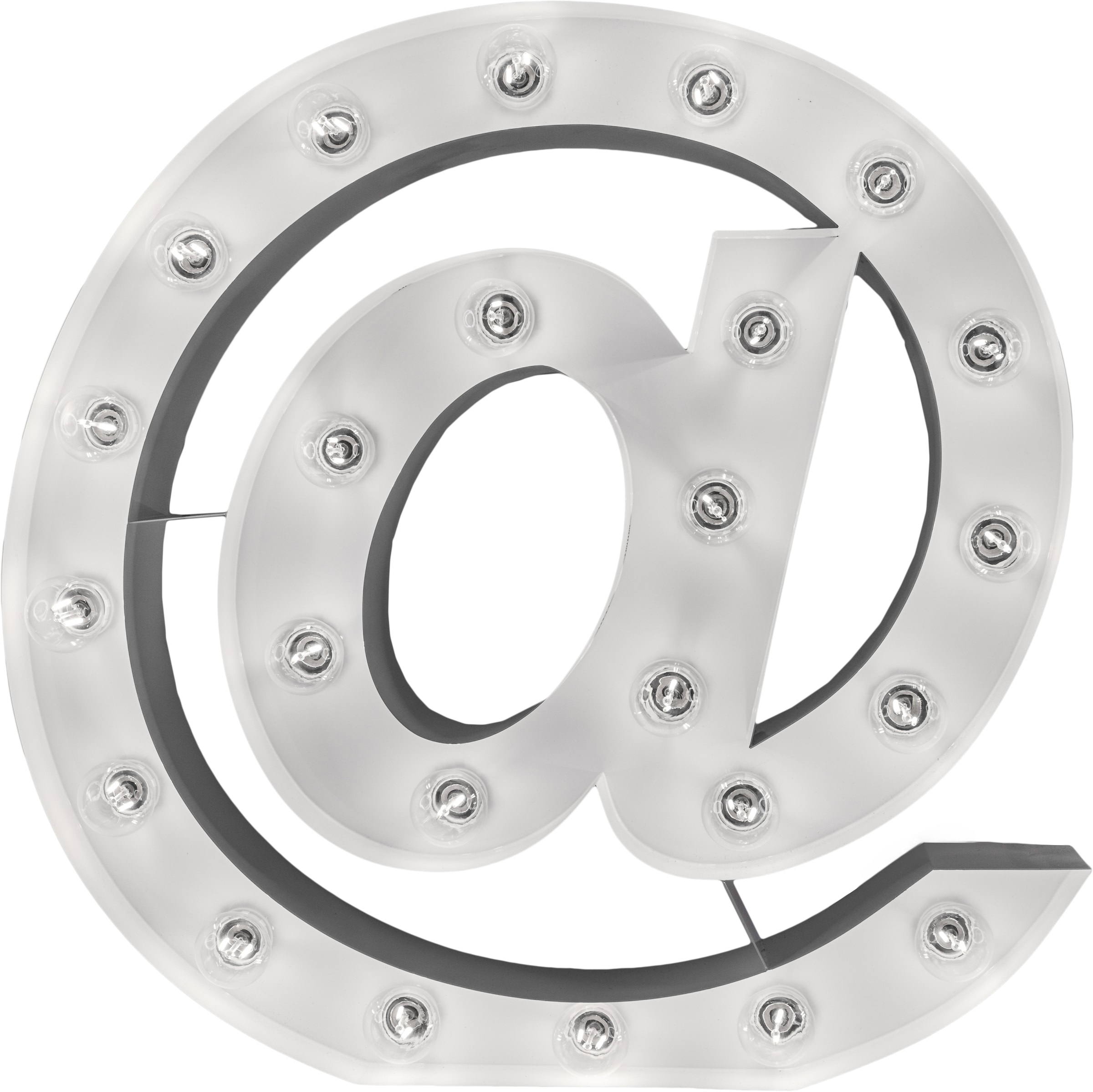 MARQUEE LIGHTS LED Dekolicht »@-Sign«, 24 flammig, Leuchtmittel E14 | ohne Leuchtmittel, Wandlampe, Tischlampe @-Zeichen 24 Leuchtmittel E14 (exkl) - 61x61cm