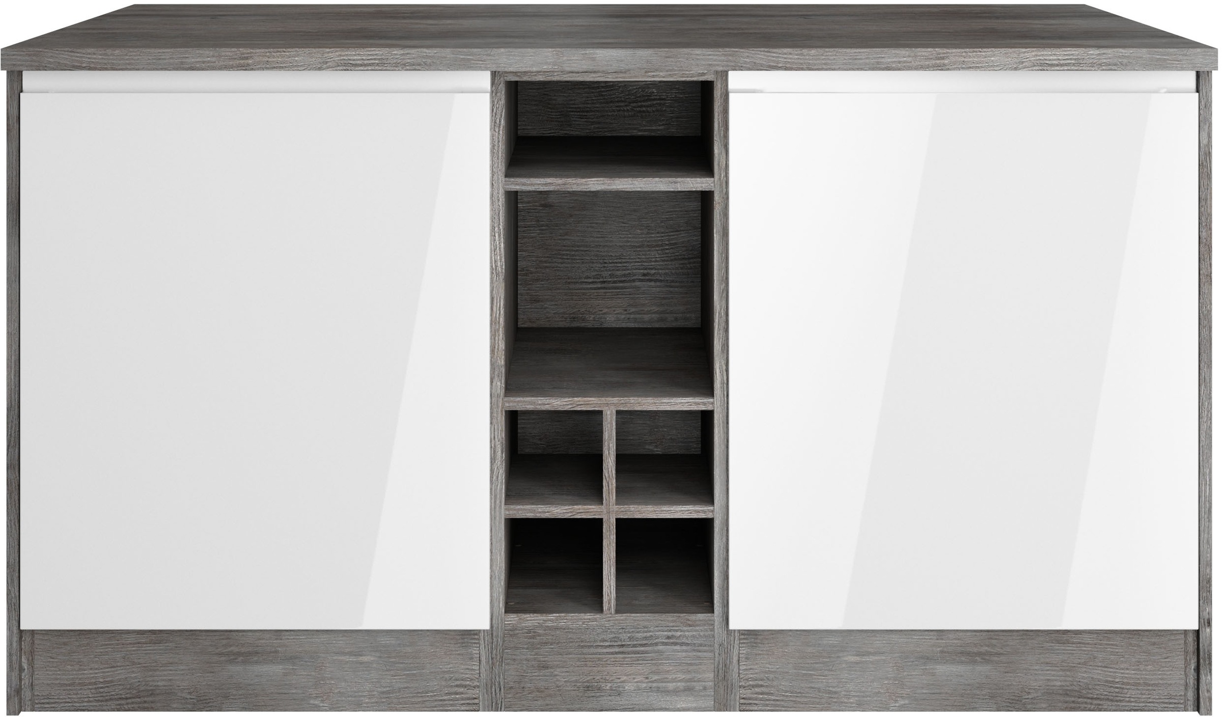 HELD MÖBEL Kücheninsel "Virginia", Breite 153 cm, MDF-Fronten, Flaschenrega günstig online kaufen