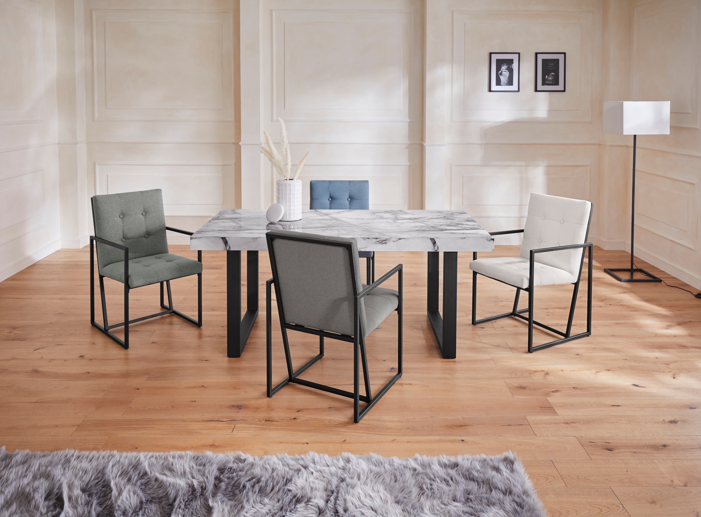 Guido Maria Kretschmer Home&Living Esstisch »Sinaia«, mit einer MDF  folierten Marmor-Optik Tischplatte, U-Gestell aus Metall kaufen | BAUR