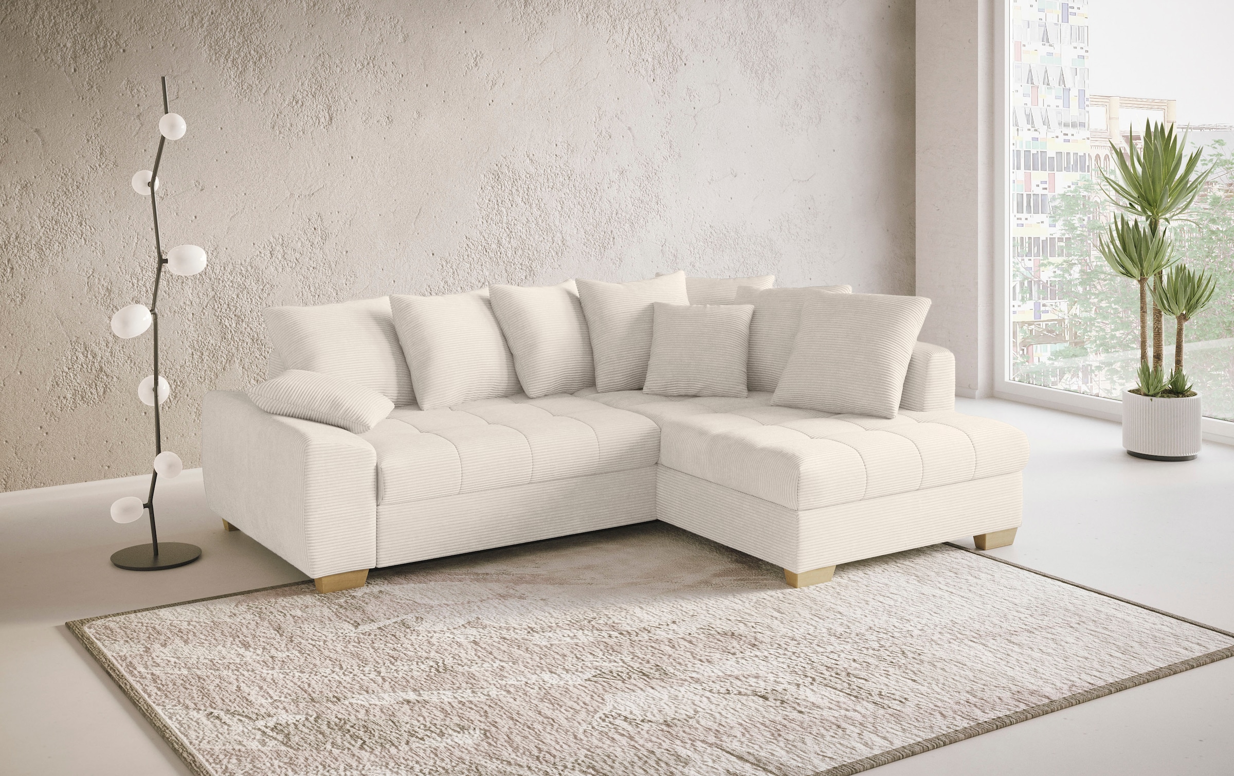 Mr. Couch Ecksofa »Nikita II, L-Form«, Wahlweise mit Kaltschaum, EasyBett, Bettkasten