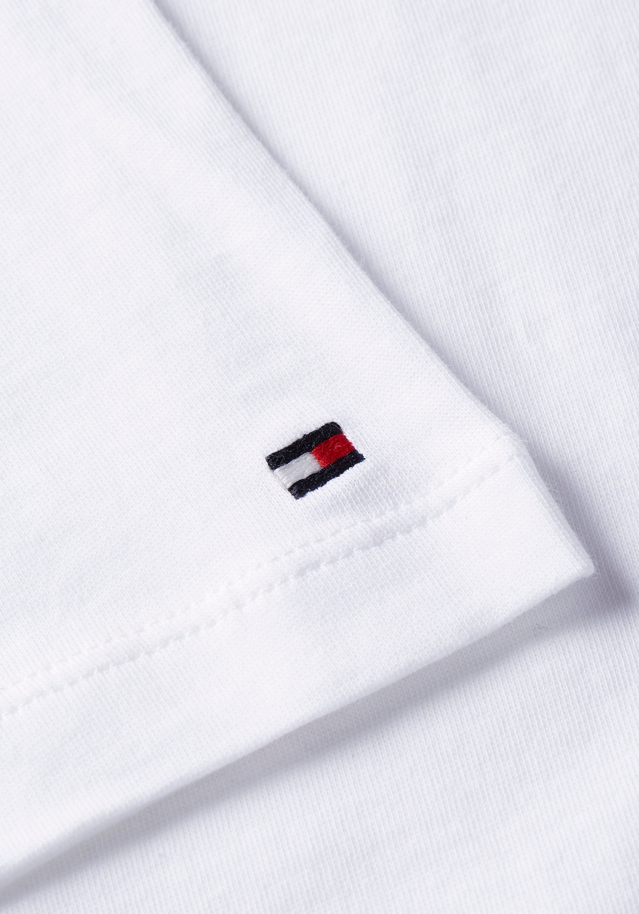 Tommy Hilfiger T-Shirt »REG CORP LOGO C-NK mit Logoschriftzug und Stickerei«, meliert, casual, regular fit, Baumwolle, Rundhals