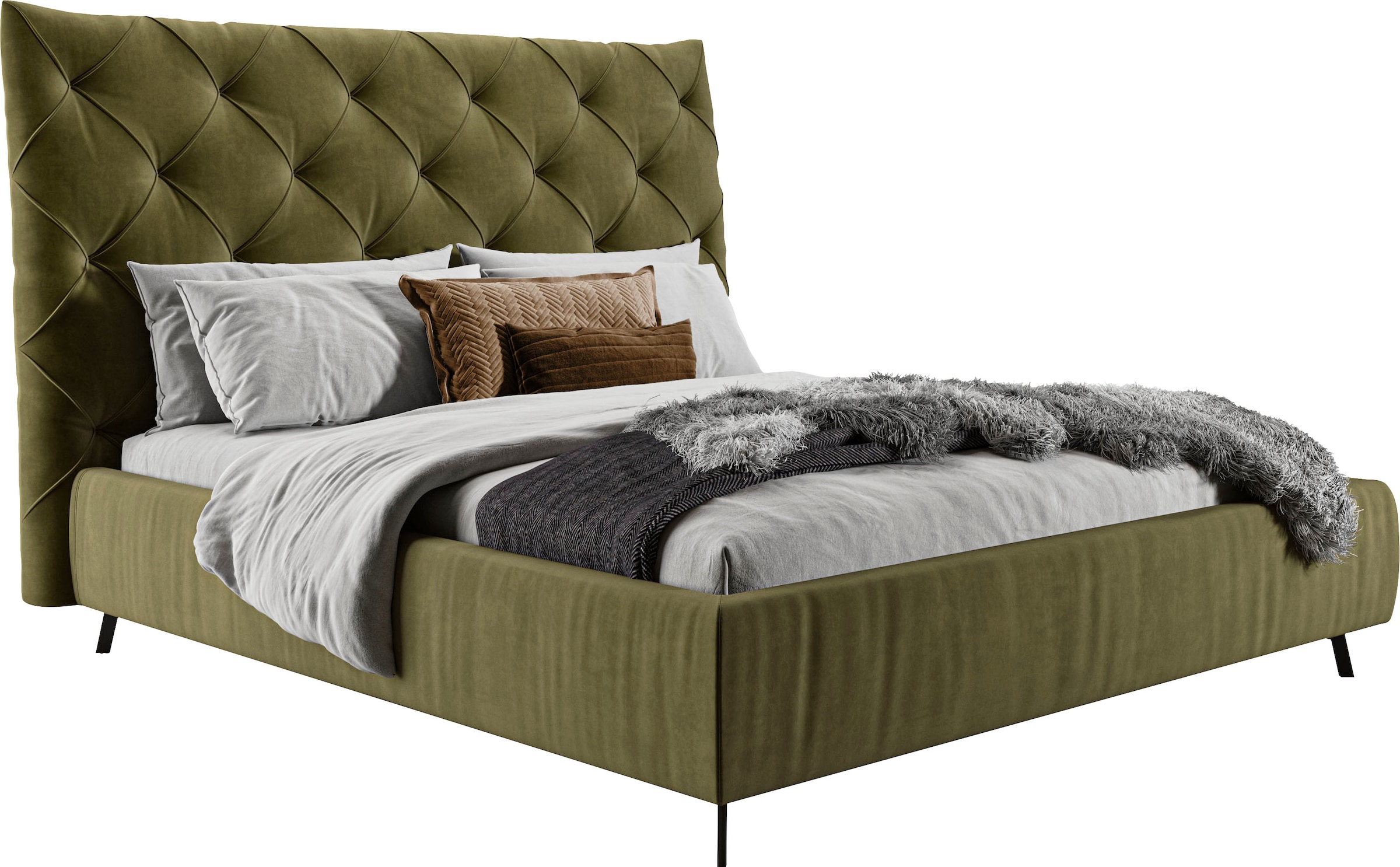 Home affaire Polsterbett "Maxime, in 4 Breiten bis 200cm, auch in Leder" Kopfteilhöhe 143 cm, belastbar bis 280 kg, auch in Überlänge 220cm