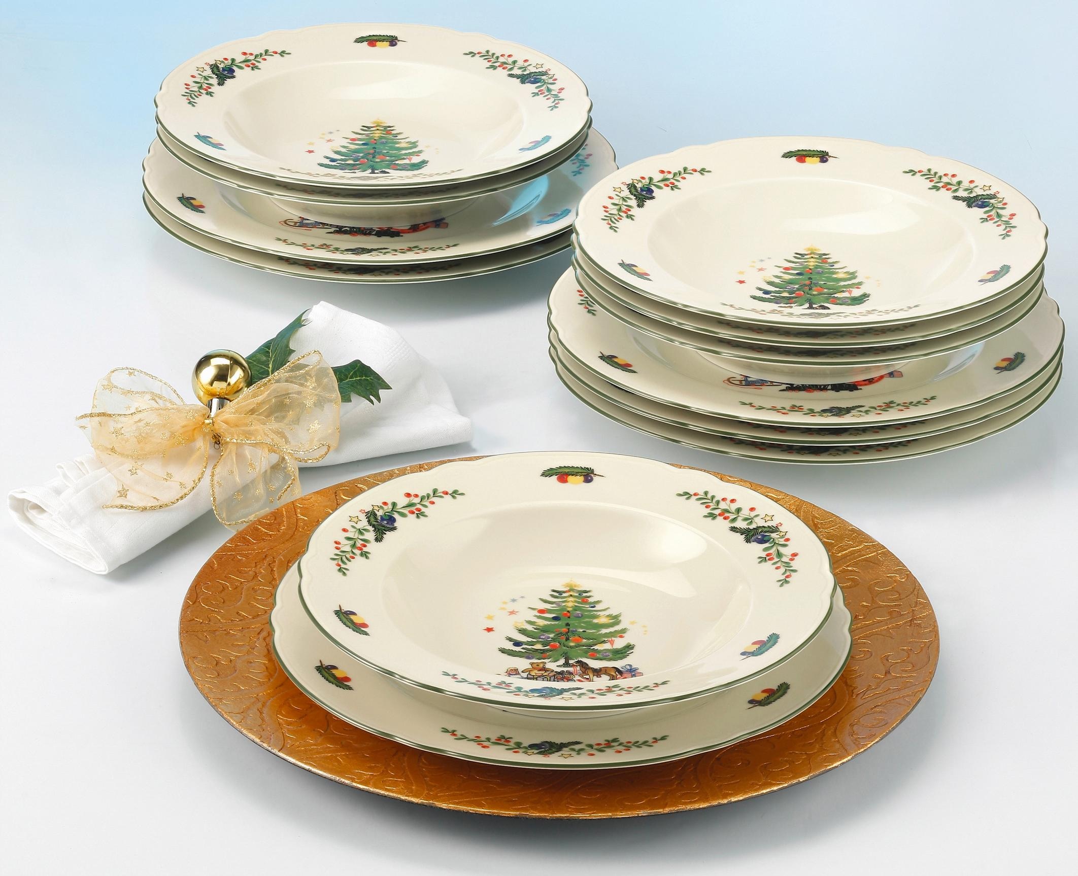 Seltmann Weiden Tafelservice »Teller Set, Geschirr-Set Marie-Luise Weihnachten, Advent«, (Set, 12 tlg.), Teller-Set, Suppenteller Made in Germany, 12 Teile, für 6 Personen
