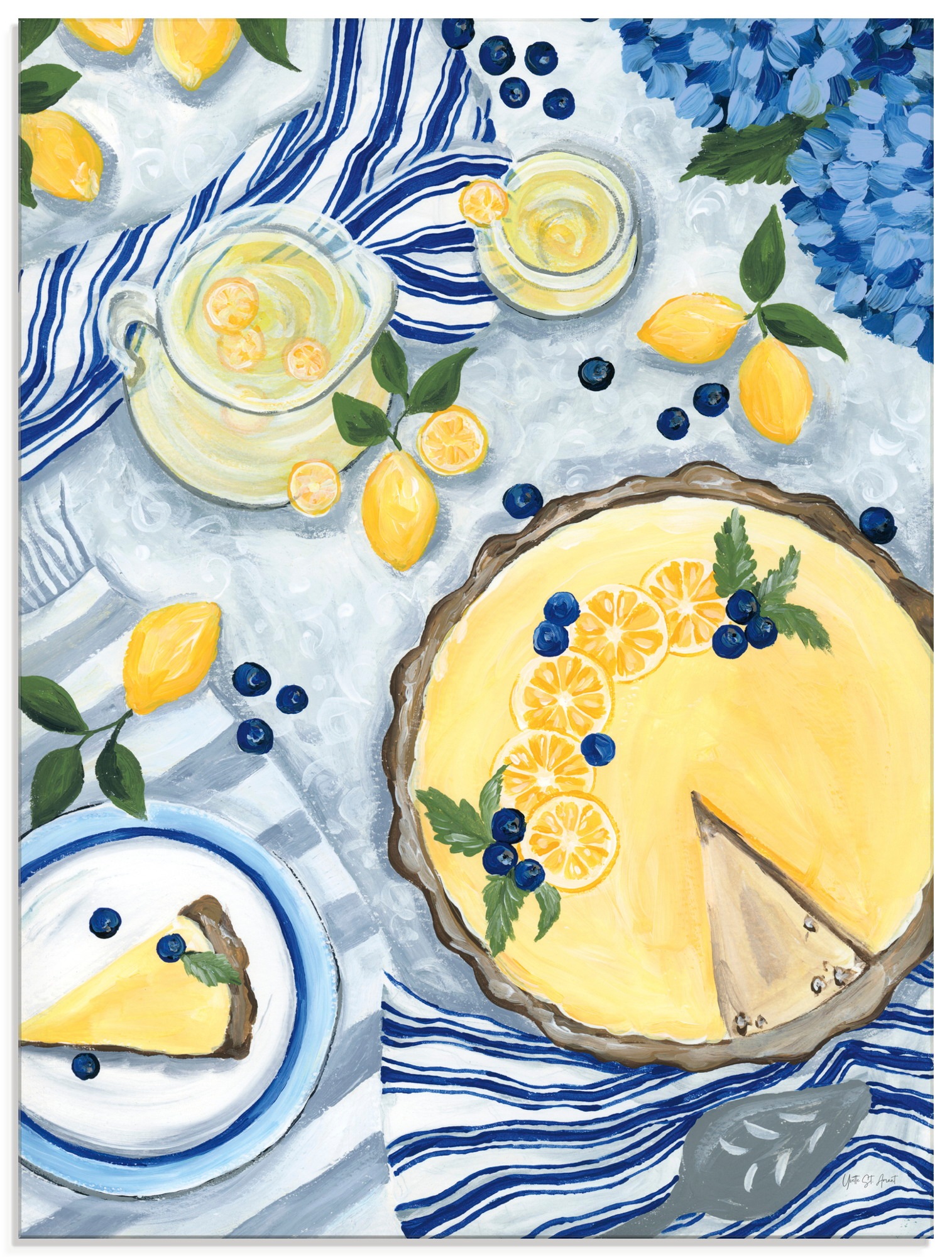 Glasbild ARTLAND "Summer Picnic I", farbe bild(er): gelb, B:60cm H:80cm, Bilder, in verschiedenen Größen