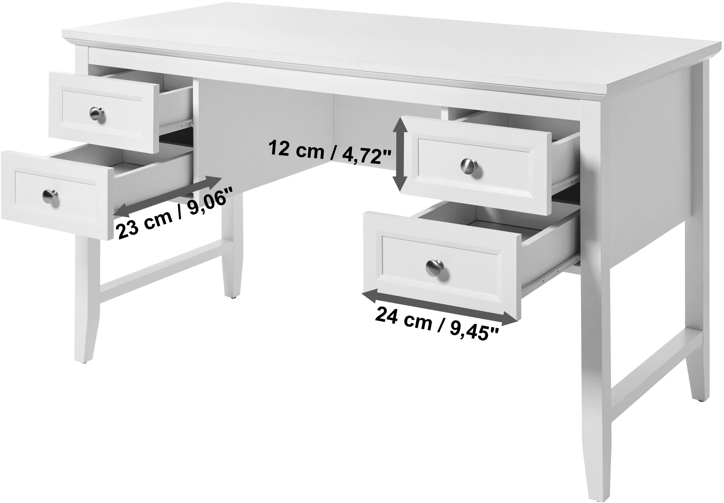 Jahnke Schreibtisch »CLASSIC D 130«, (1 St.), Schreibtisch, 4 Schubladen, Breite 130 cm