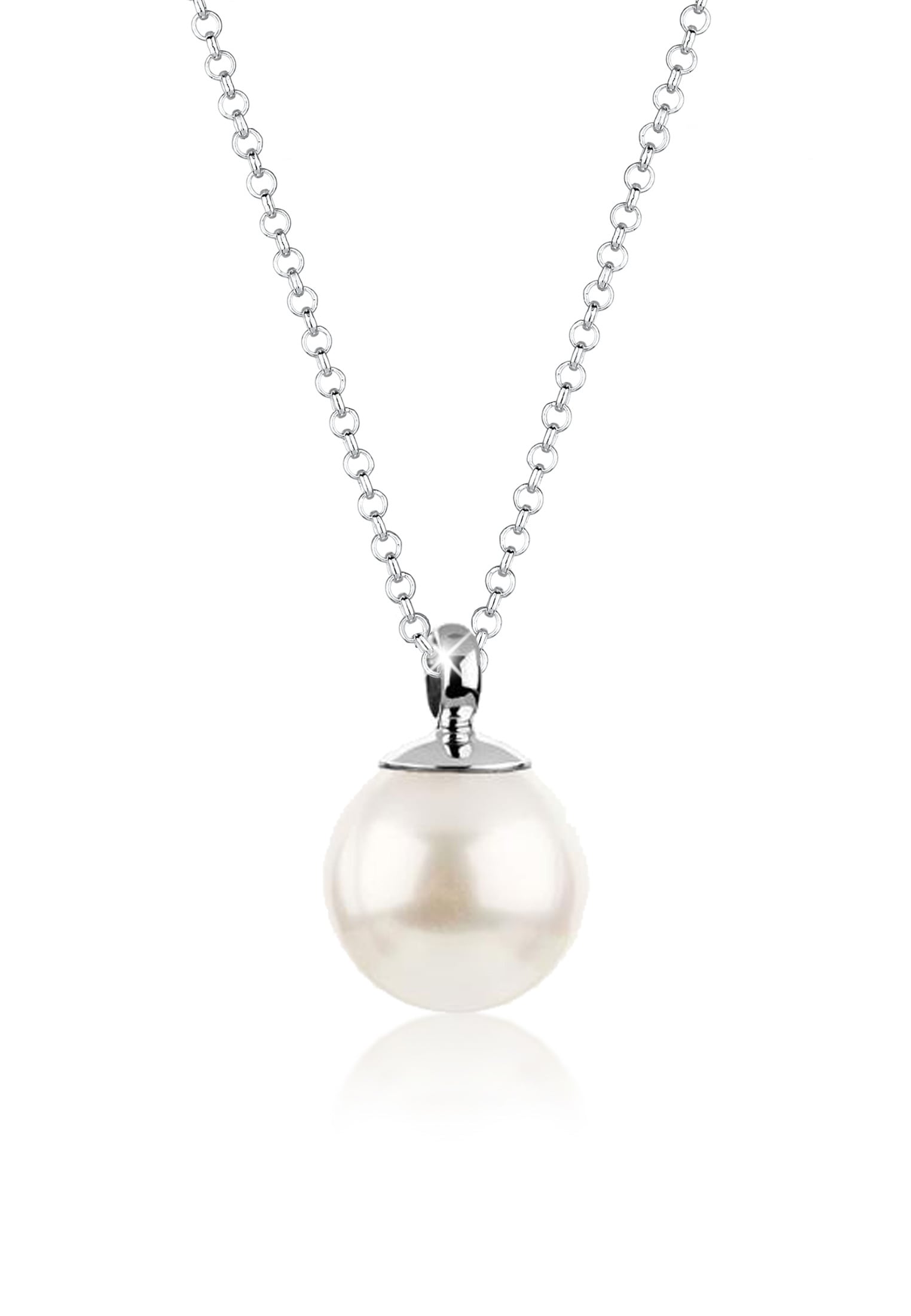 Perlenkette »Muschelkernperle Perlen-Anhänger Rund 925 Silber«