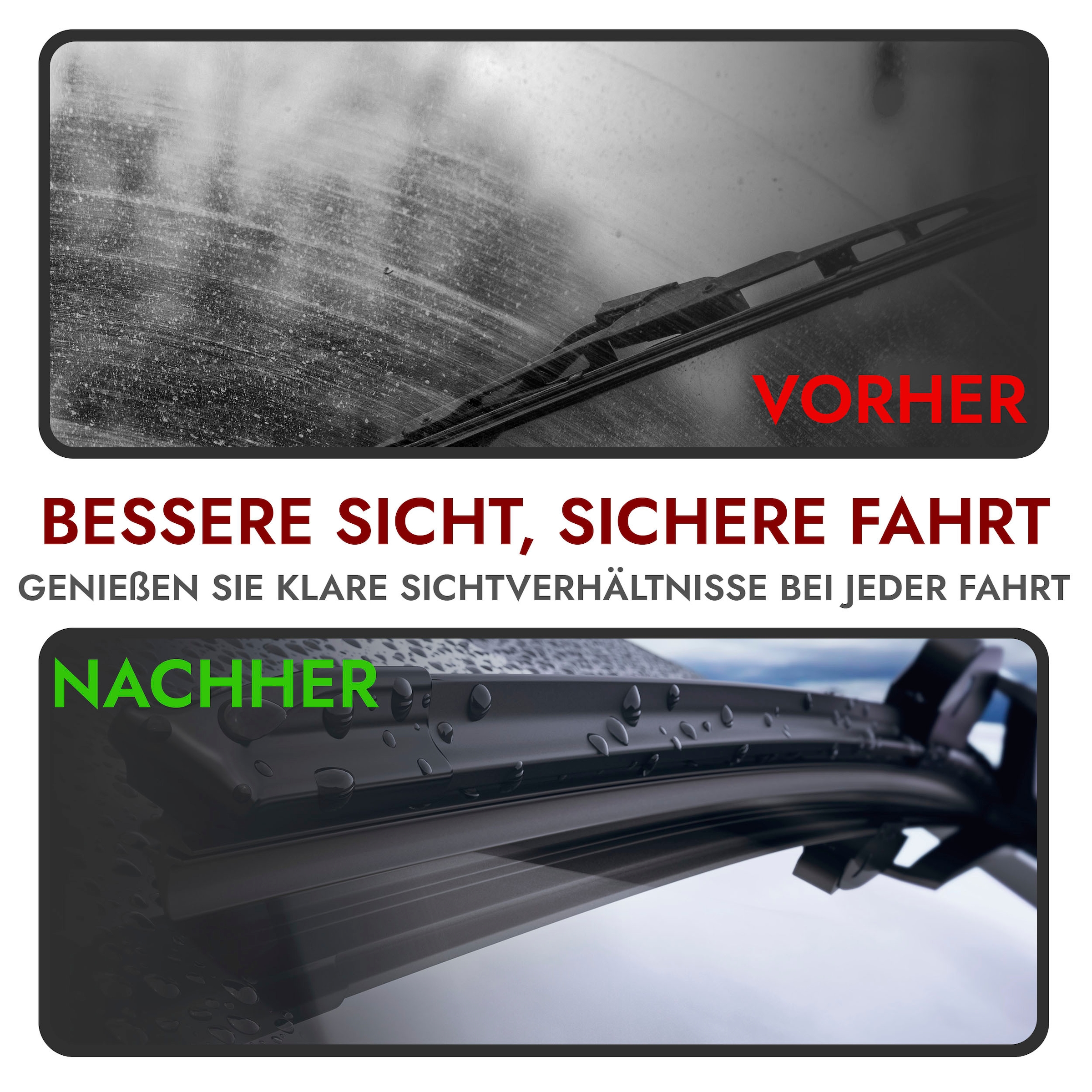 RECAMBO Scheibenwischblätter für VW T4 - alle Modelle - BJ 1990-2003 -  Scheibenwischer, Front: 525 mm + 525 mm - Klare Sicht, jederzeit