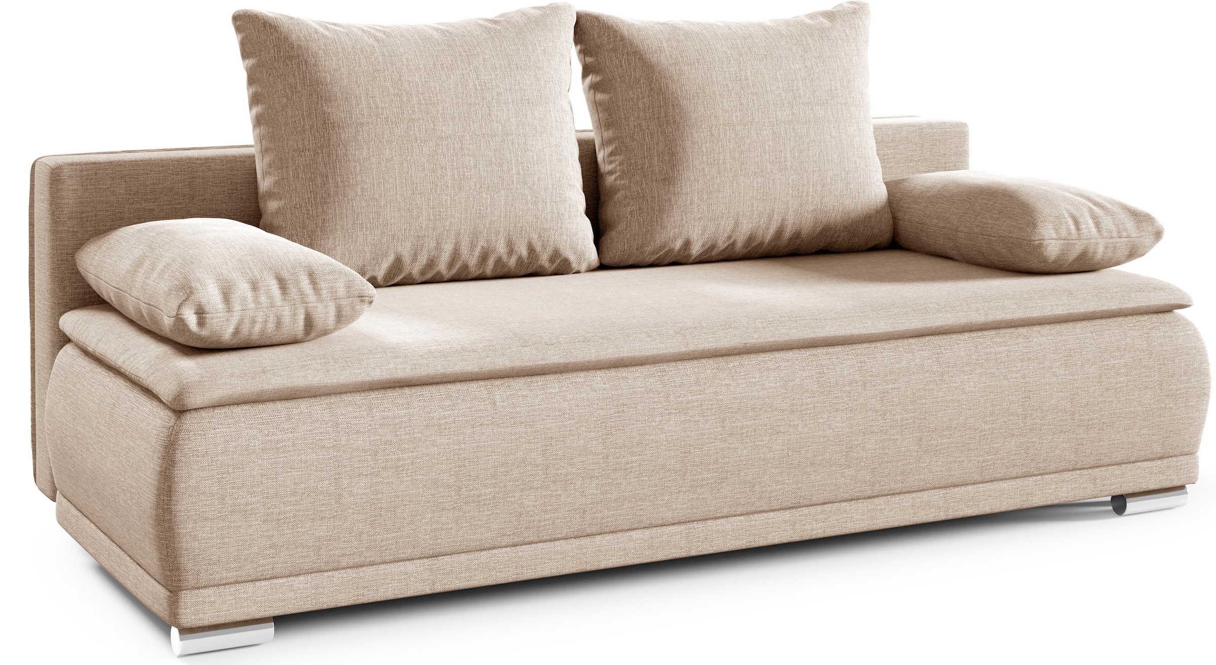 WERK2 Schlafsofa »Biggi, komfortabel und elegant, Breite 206cm,«, 2-Sitzer Sofa & Schlafcouch mit Bettkasten