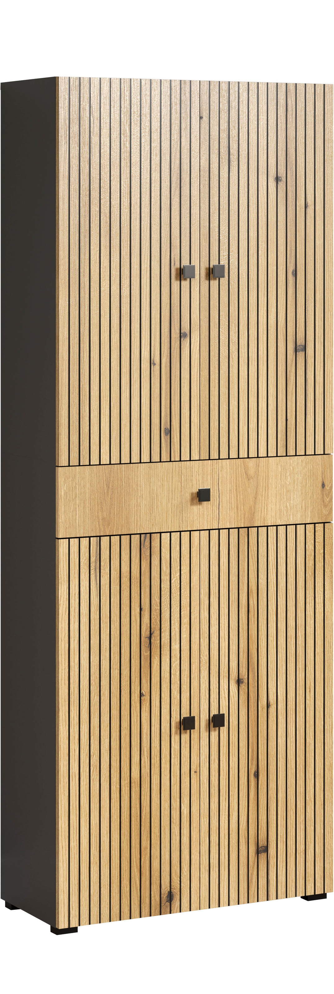 welltime Hochschrank "Amrum" Badezimmerschrank mit und ohne Schublade - (B/T/H) 40-70/31/186 cm