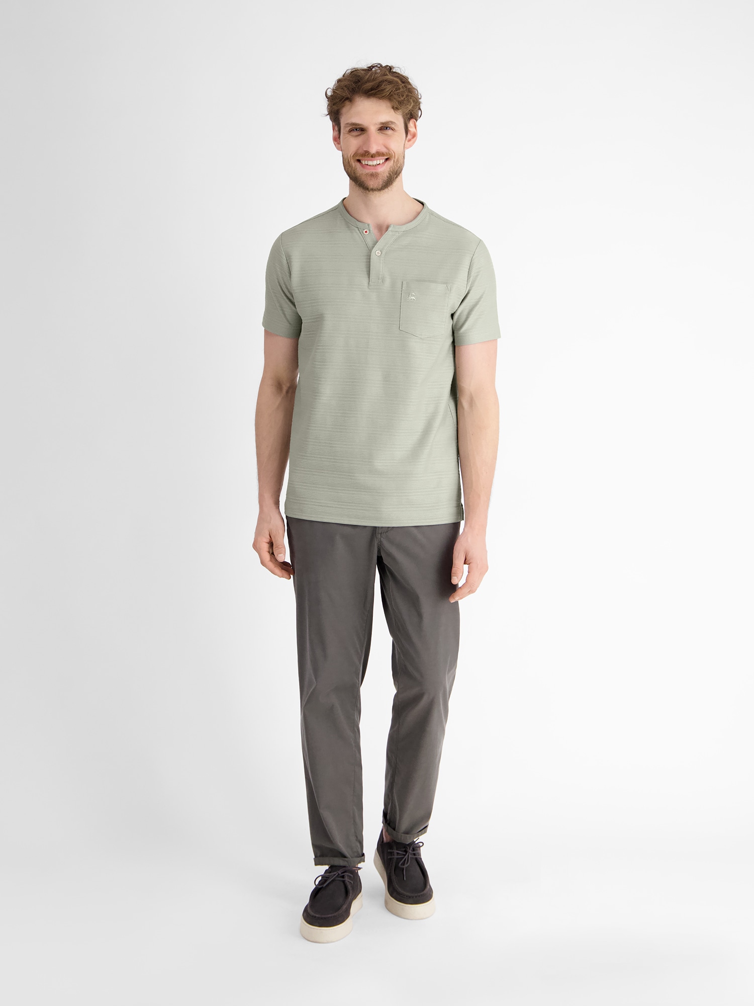 LERROS Henleyshirt »LERROS Serafino-Shirt, sommerlich-tonal gestreift«