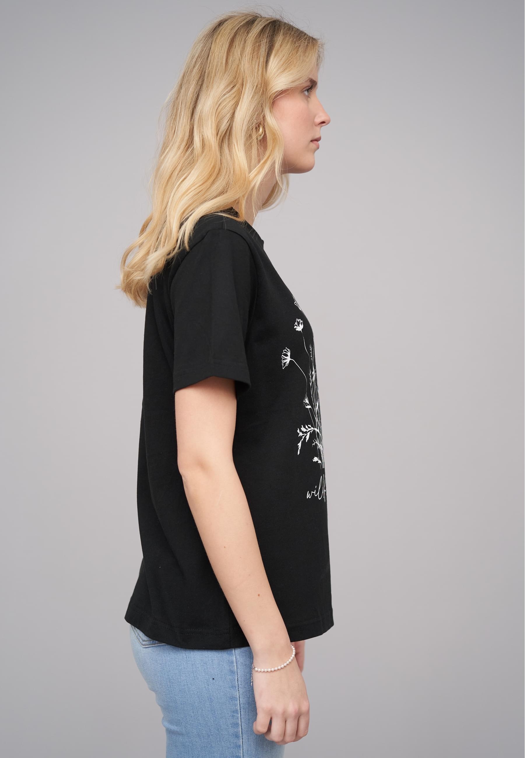 CLOUD 5IVE T-Shirt »CLOUD 5IVE Ladies 77 Wildflower Black Tee«, (1 tlg.)