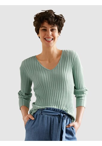 Dress In V-Ausschnitt-Pullover, in schöner Rippstruktur kaufen